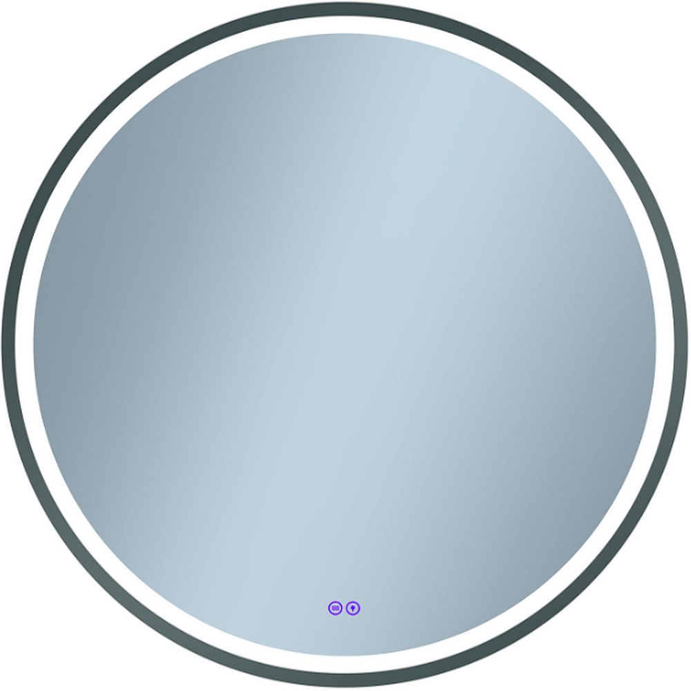 Venti Orion Graphite spiegel 80x80 cm rond met verlichting met verwarmingsmat grafiet 5905951180328
