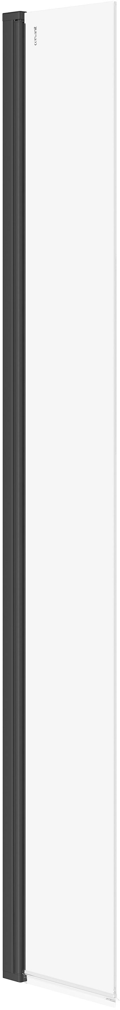 Cersanit Mille inloopdouchewand 30 cm zwart mat/helder glas S161-011