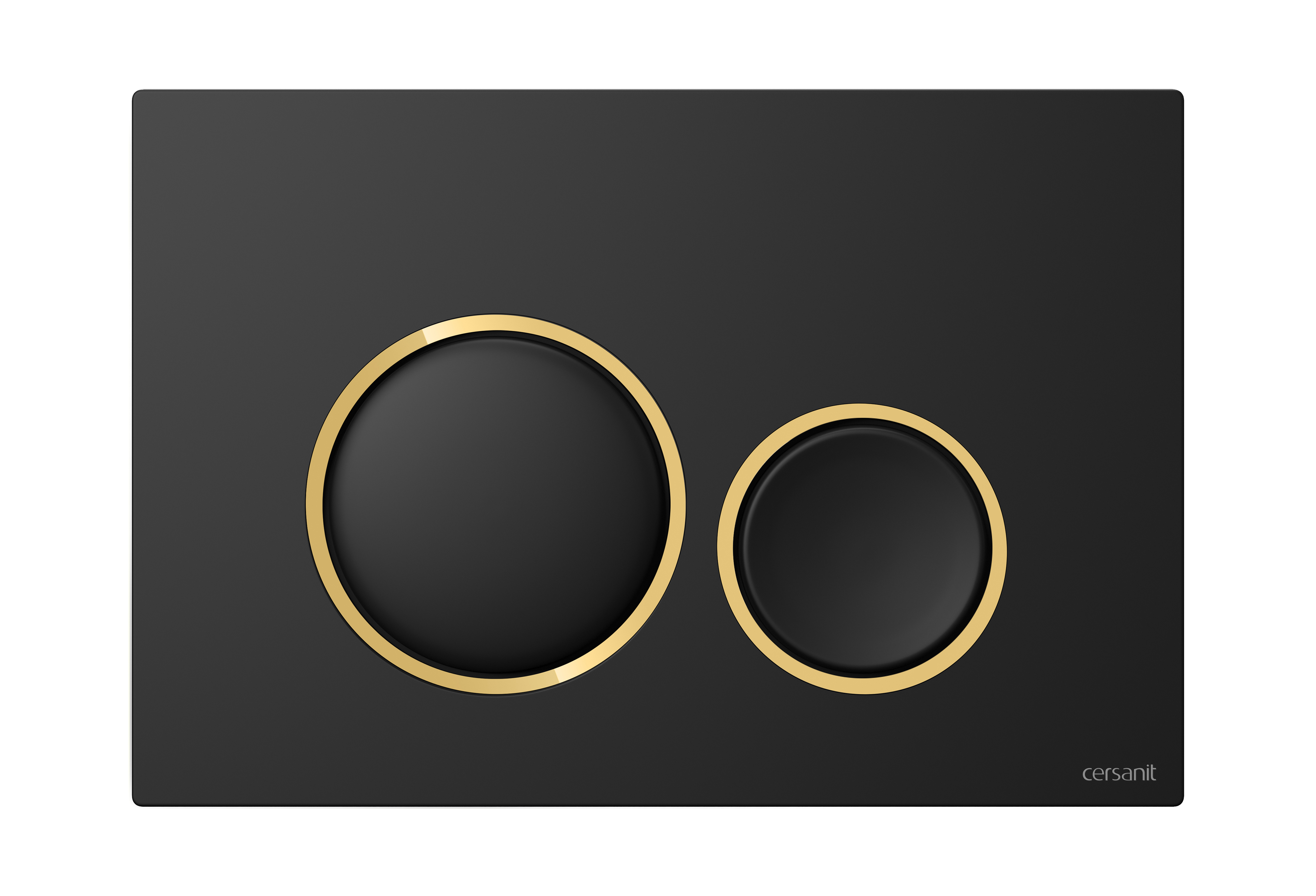 Cersanit Luna spoelknop voor het toilet zwart-gouden K97-0632