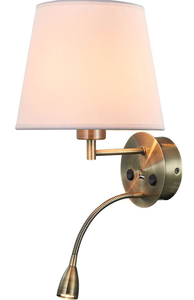 Mantra Antique wandlamp 1x3 W wit-messing 6093
