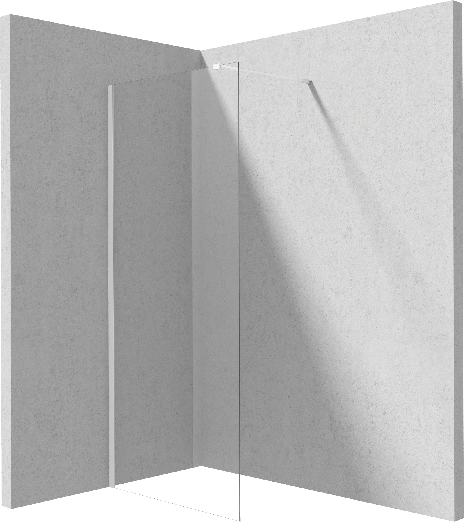 Deante Prizma inloopdouchewand 100 cm wit mat/helder glas KTJ_A30P