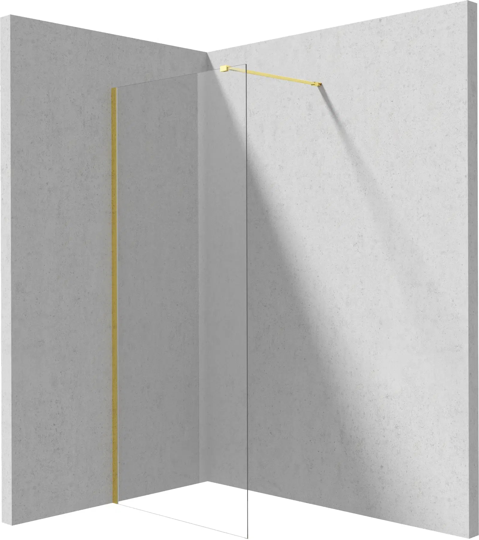 Deante Prizma inloopdouchewand 120 cm gouden glans/helder glas KTJ_Z32P