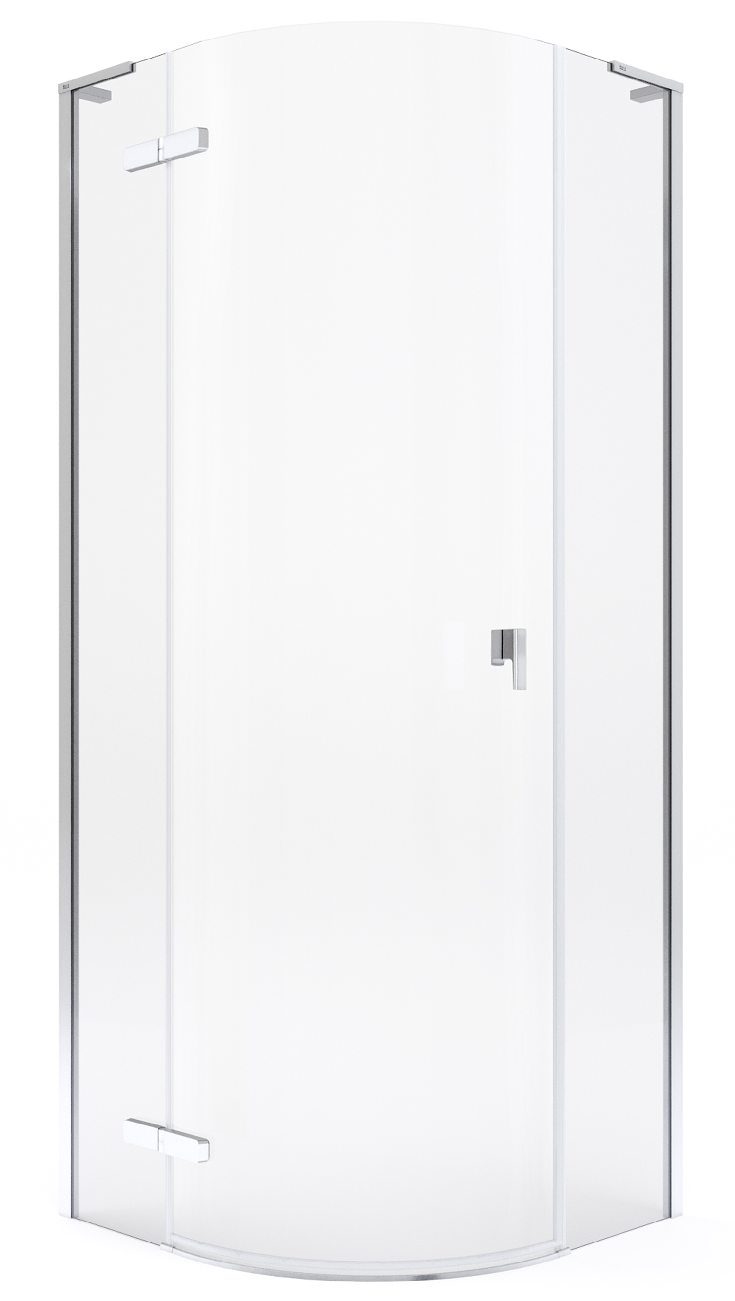 Roca Metropolis-N douchecabine 72.4x31.3 cm halfrond chroom glans/helder glas AMP1008012M