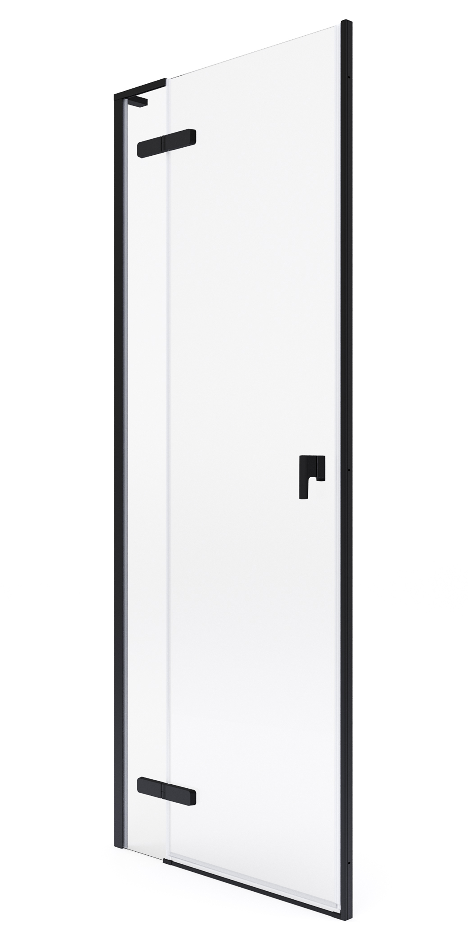 Roca Metropolis-N douchedeur 100 cm kantelbaar zwart mat/helder glas AMP0810016M