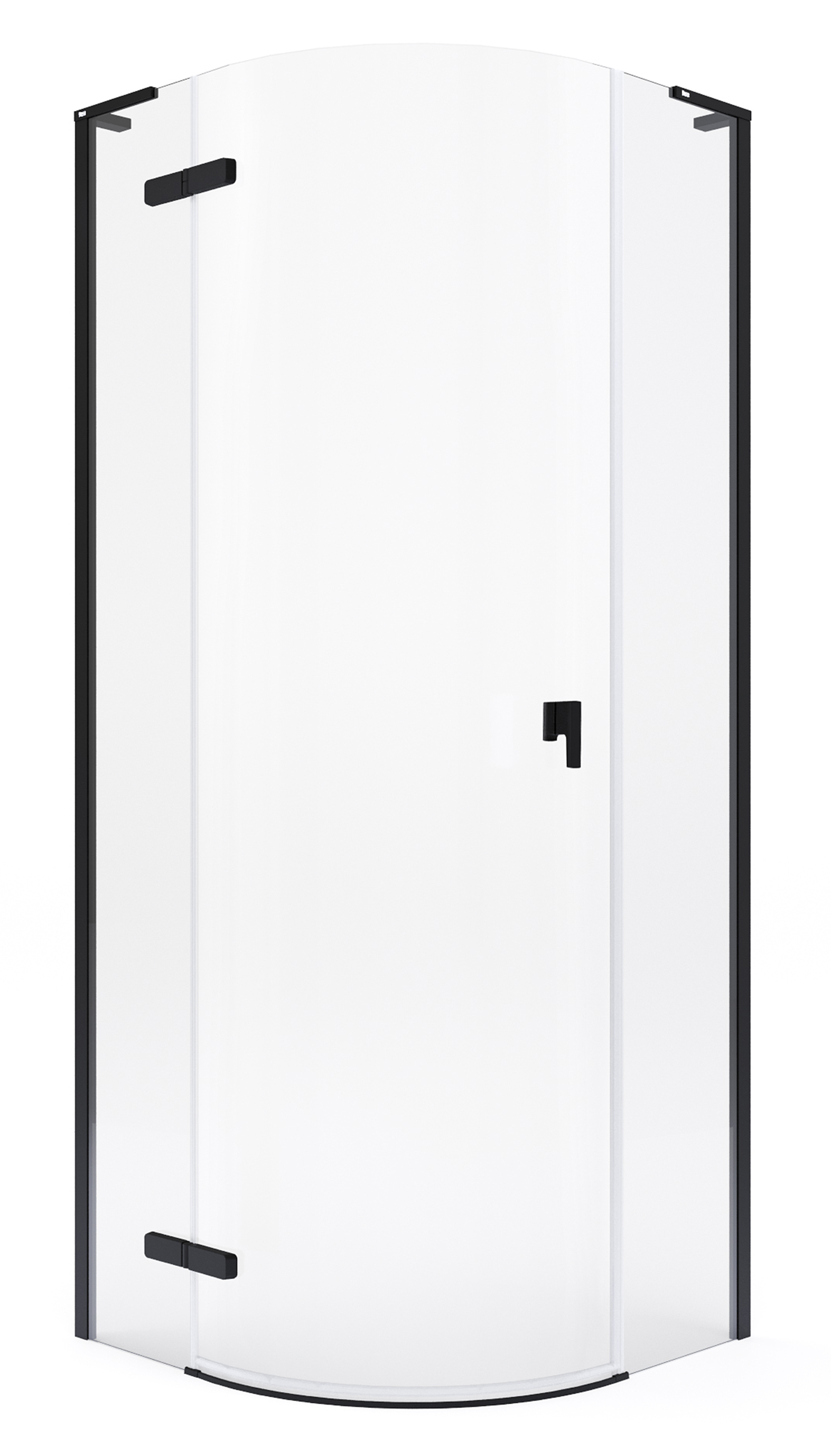 Roca Metropolis-N douchecabine 80x80 cm halfrond zwart mat/helder glas AMP1008016M