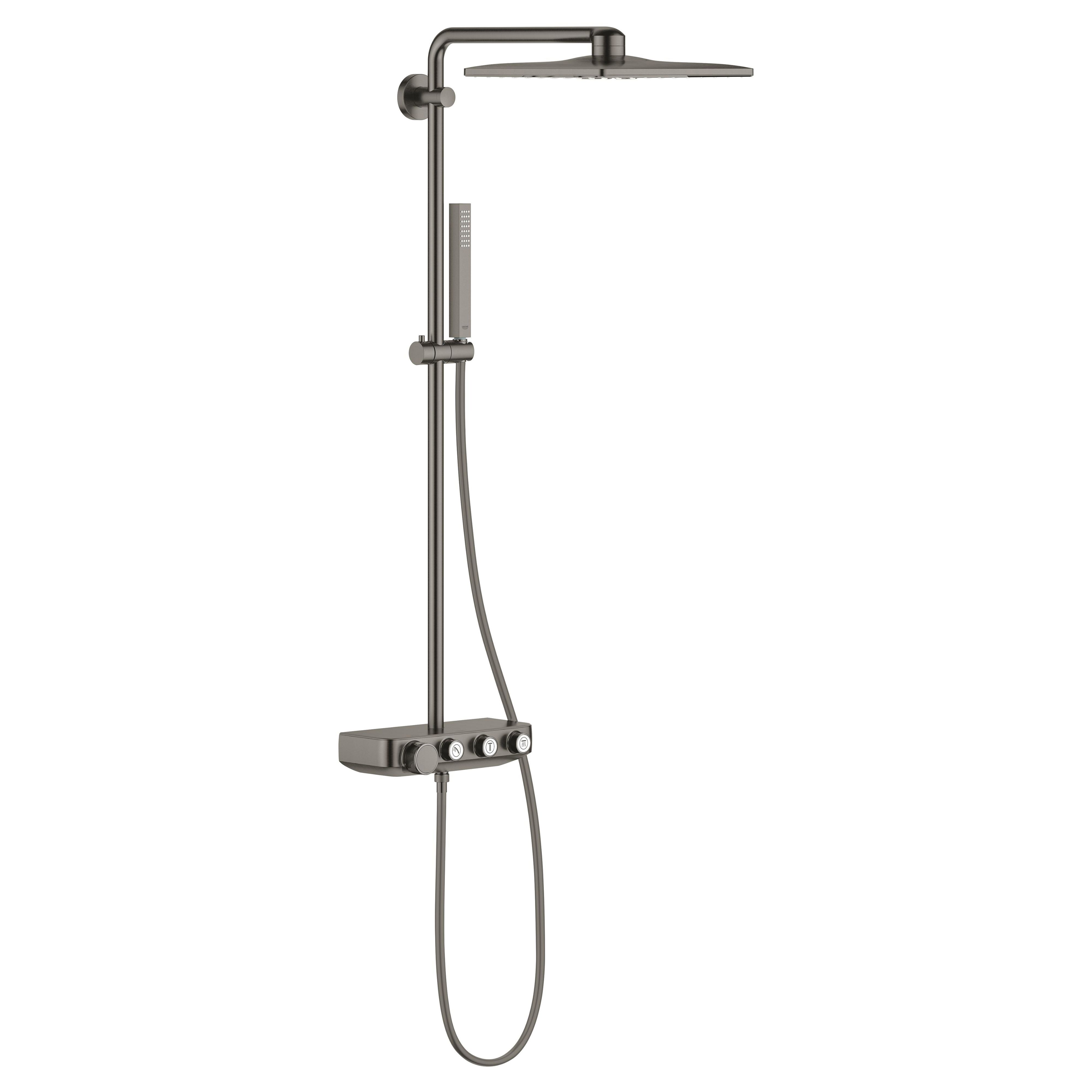 Grohe Euphoria SmartControl doucheset wand met thermostaat met regendouche Brushed Hard Graphite 26508AL0