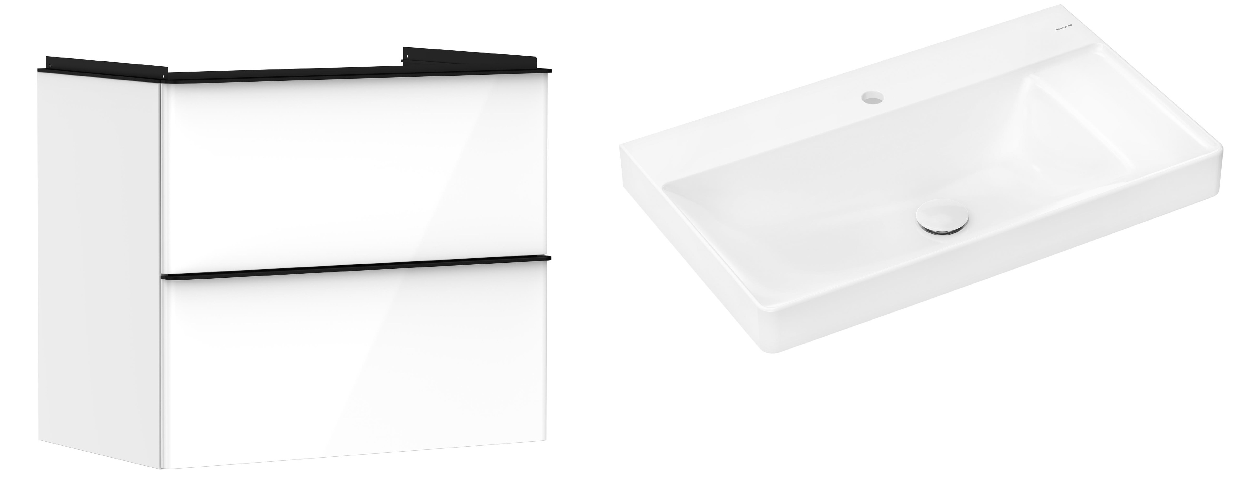 Set kast Hansgrohe Xelu Q 54027670, wastafel Hansgrohe Xelu Q 61024450