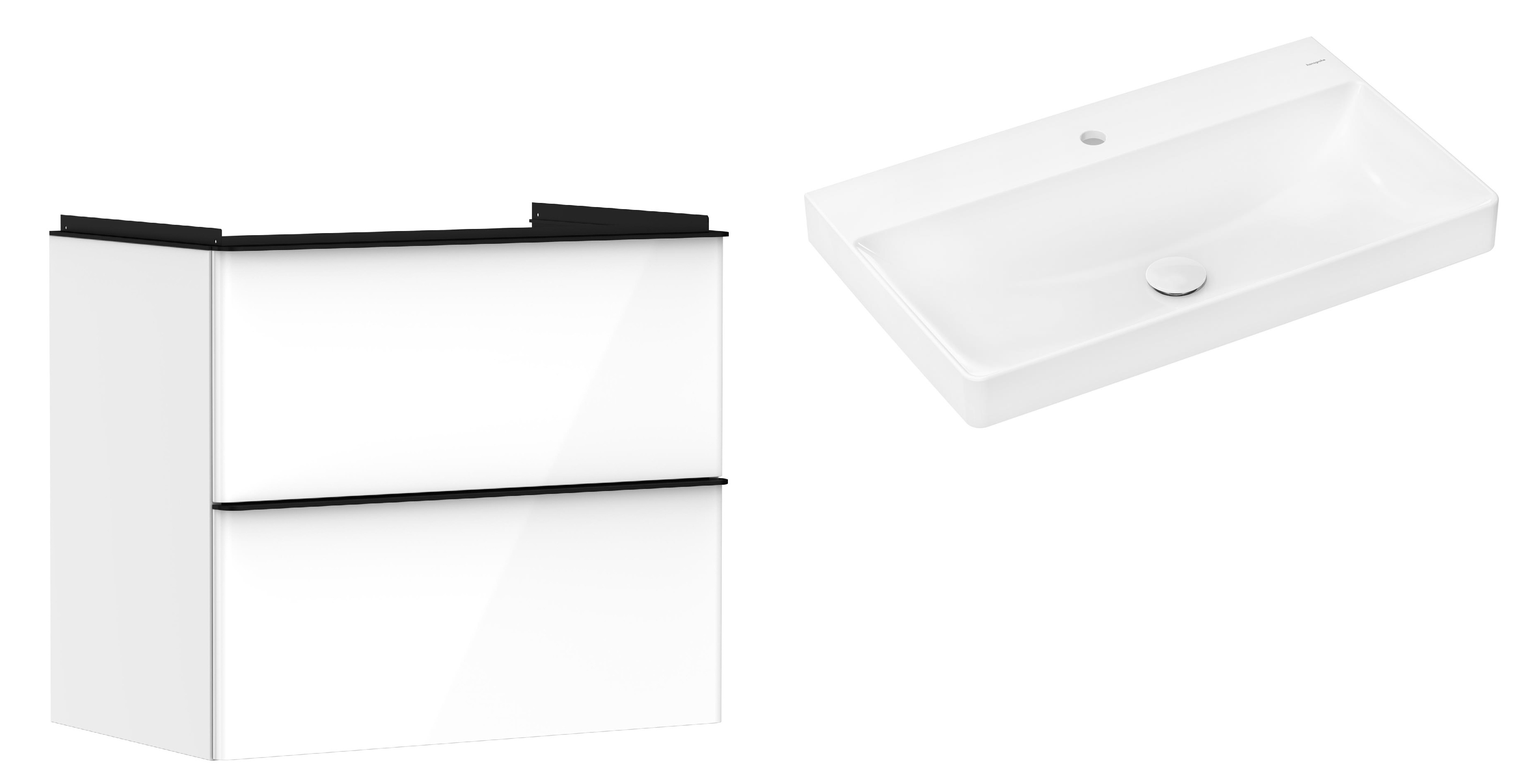 Set kast Hansgrohe Xelu Q 54027670, wastafel Hansgrohe Xelu Q 61020450