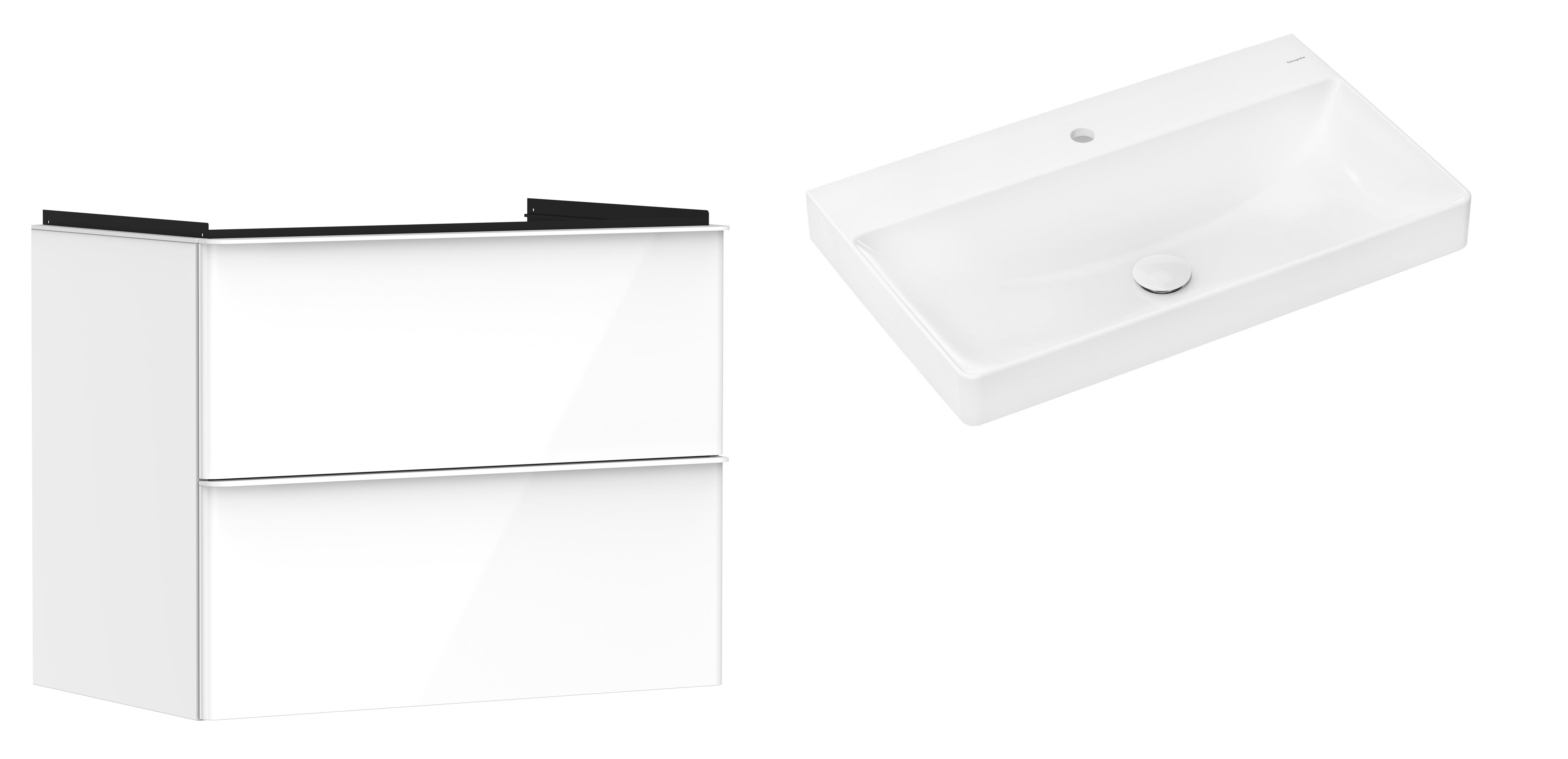 Set kast Hansgrohe Xelu Q 54027700, wastafel Hansgrohe Xelu Q 61020450