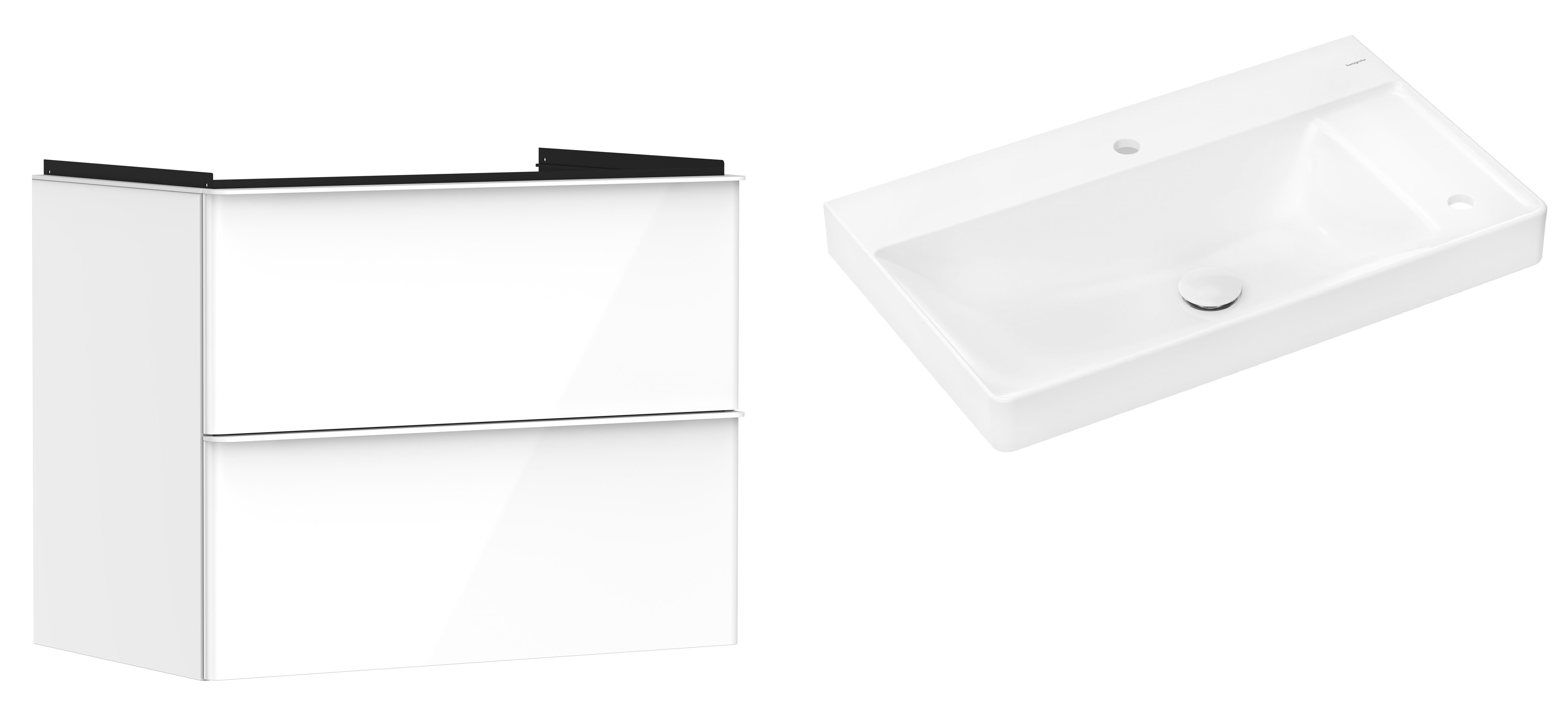 Set kast Hansgrohe Xelu Q 54027700, wastafel Hansgrohe Xelu Q 61025450