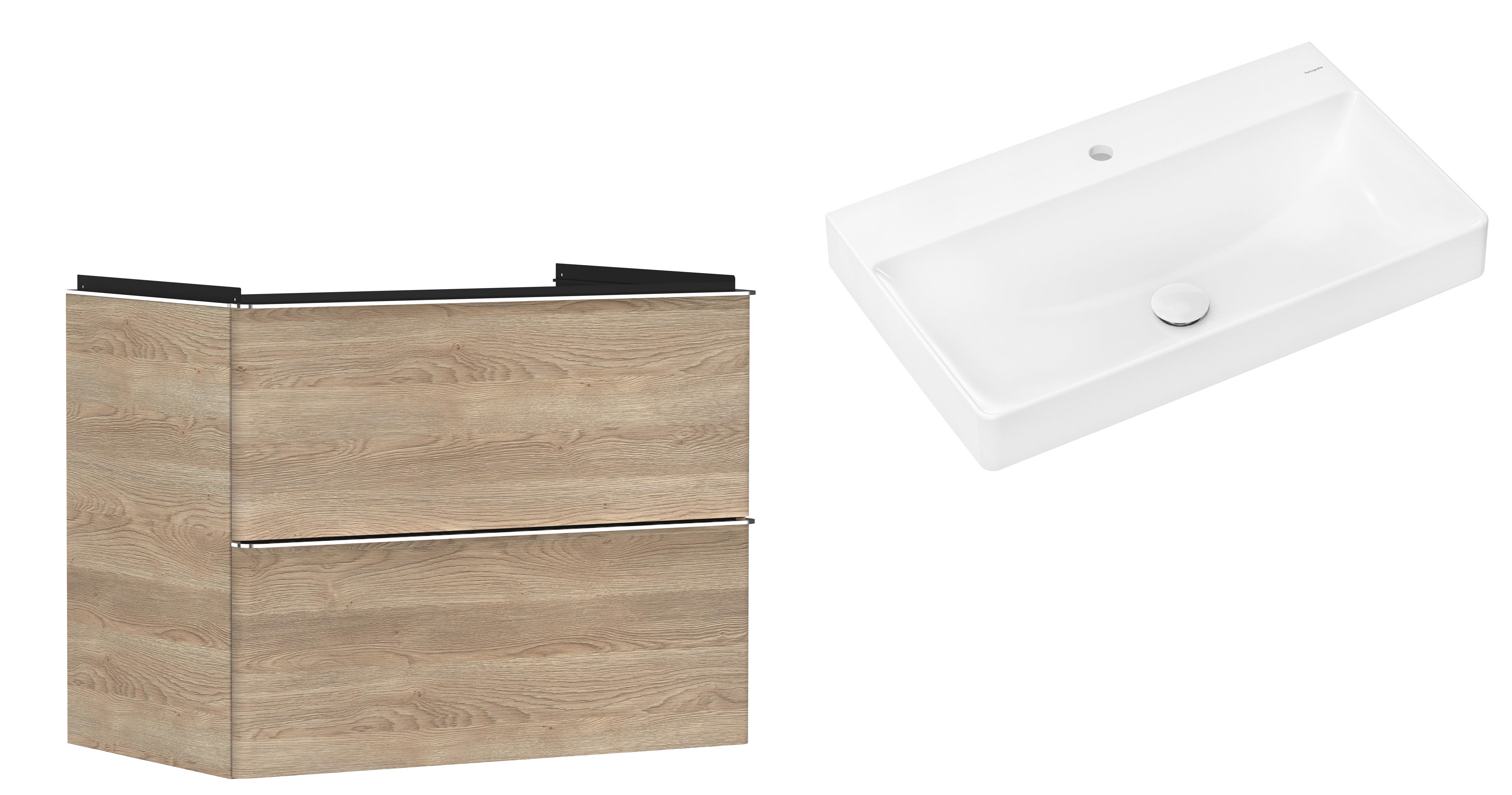Set kast Hansgrohe Xelu Q 54029000, wastafel Hansgrohe Xelu Q 61020450