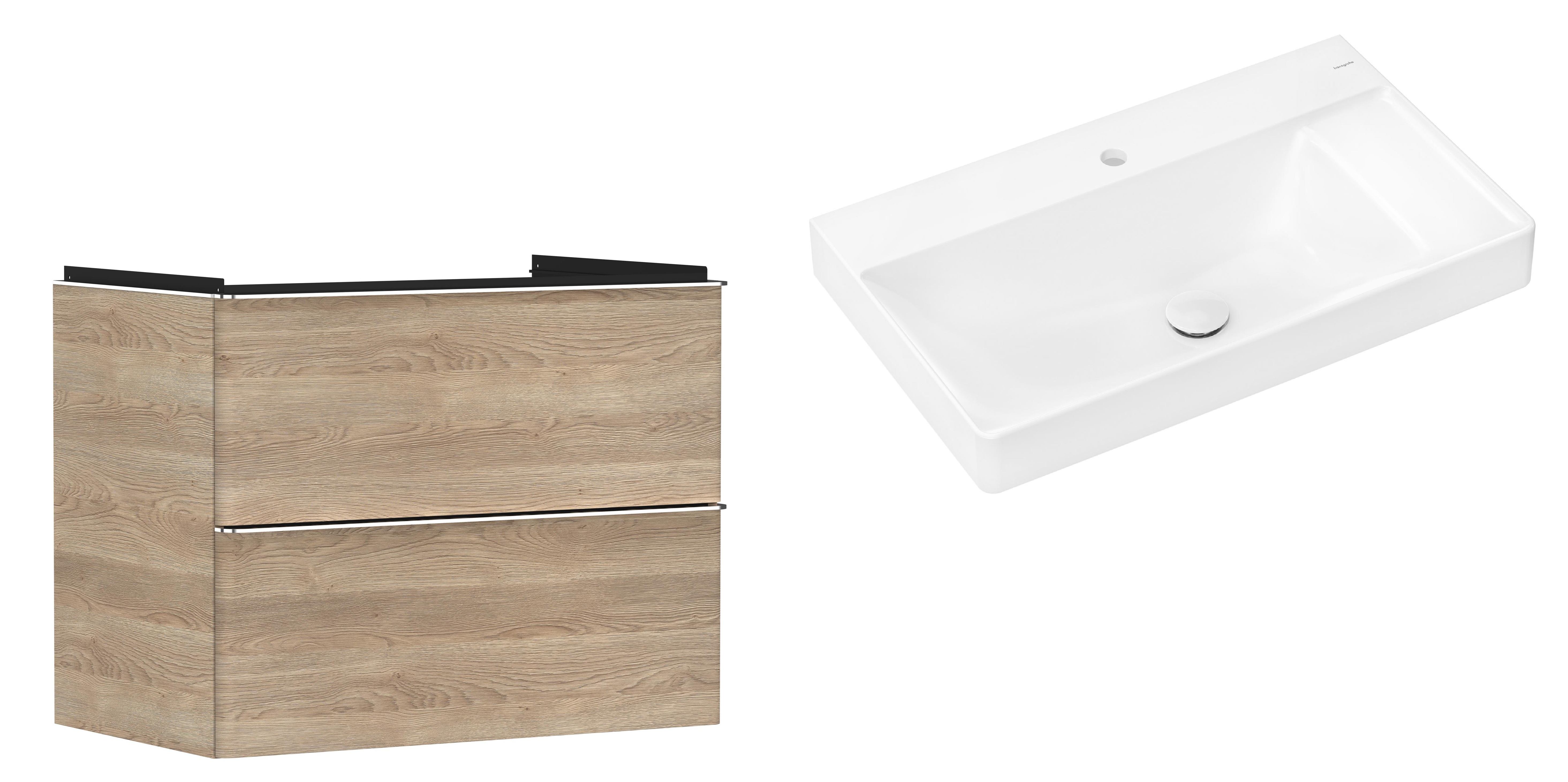 Set kast Hansgrohe Xelu Q 54029000, wastafel Hansgrohe Xelu Q 61024450
