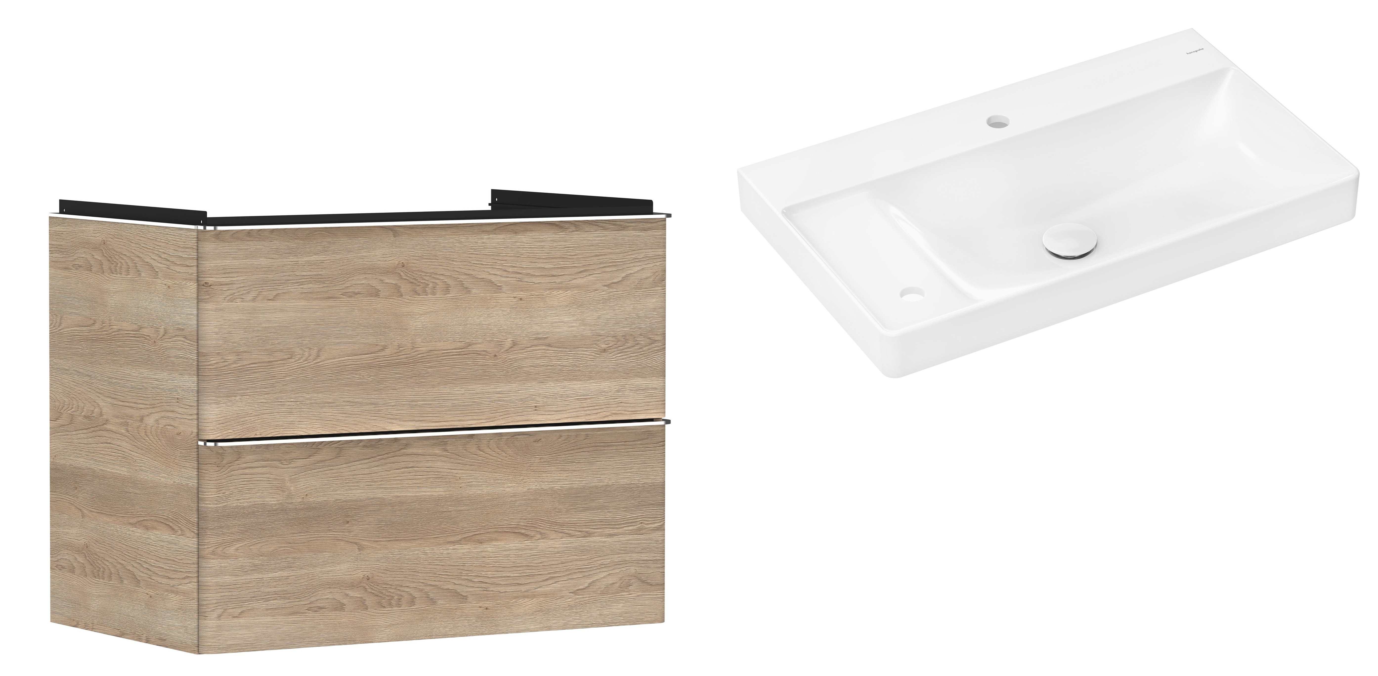 Set kast Hansgrohe Xelu Q 54029000, wastafel Hansgrohe Xelu Q 61031450
