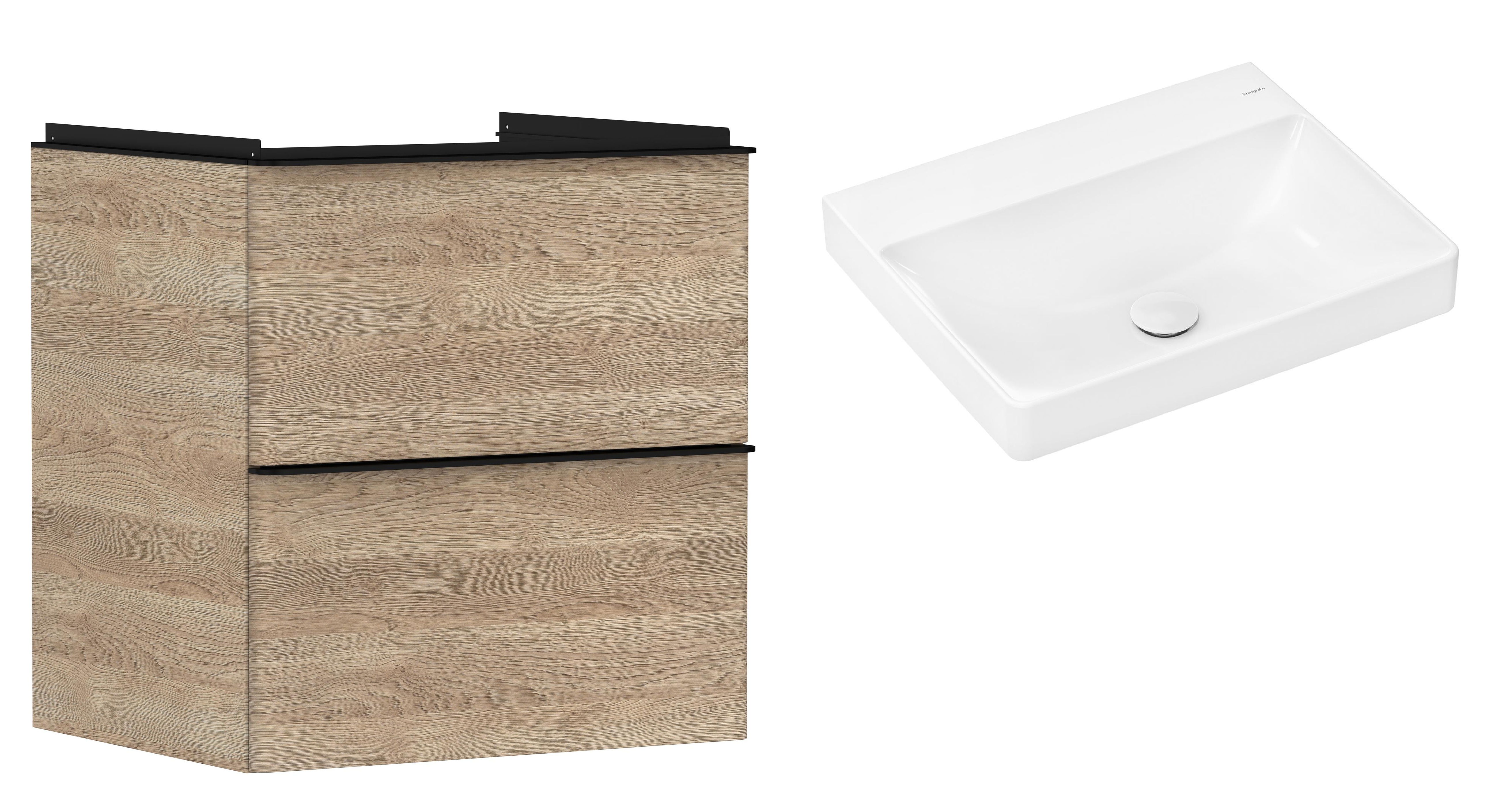 Set kast Hansgrohe Xelu Q 54025670, wastafel Hansgrohe Xelu Q 61017450