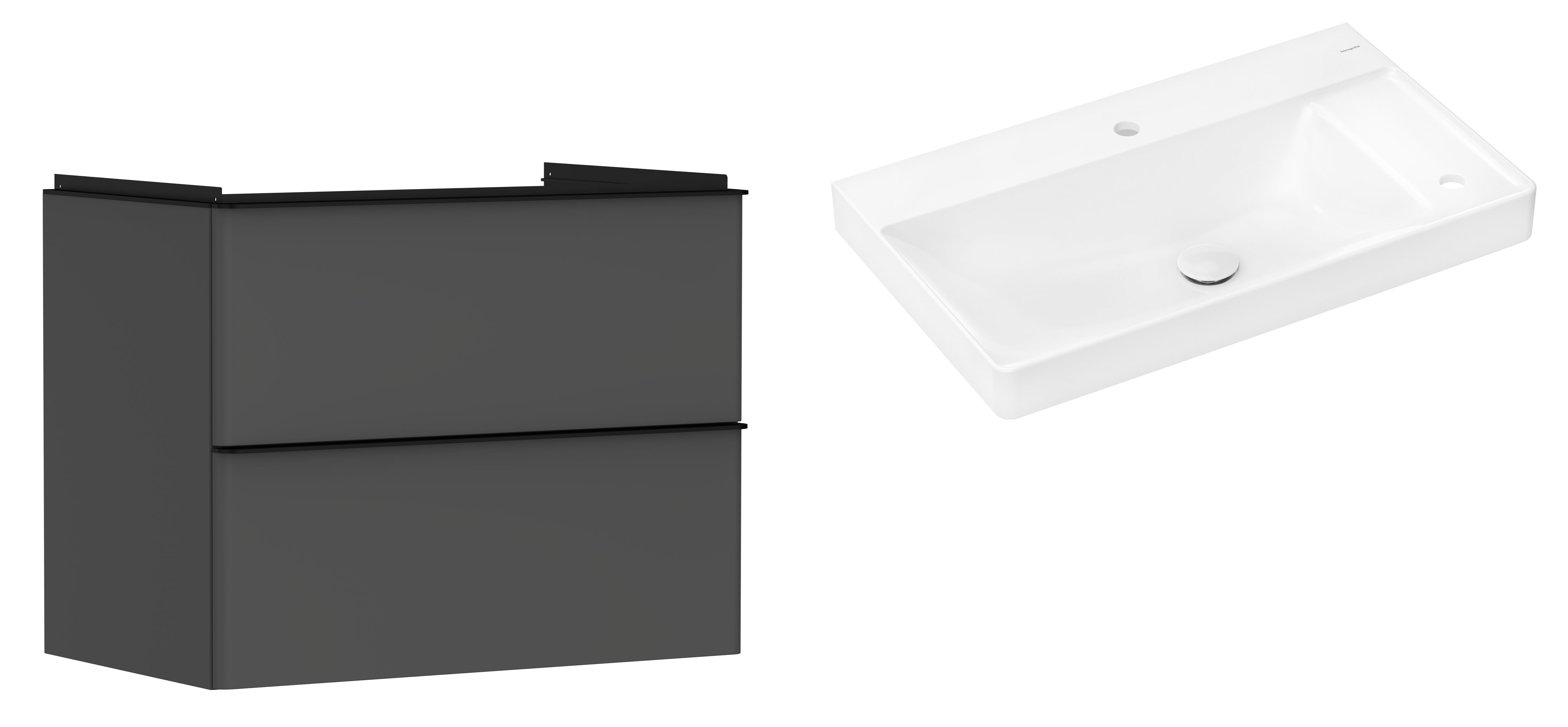 Set kast Hansgrohe Xelu Q 54028670, wastafel Hansgrohe Xelu Q 61025450