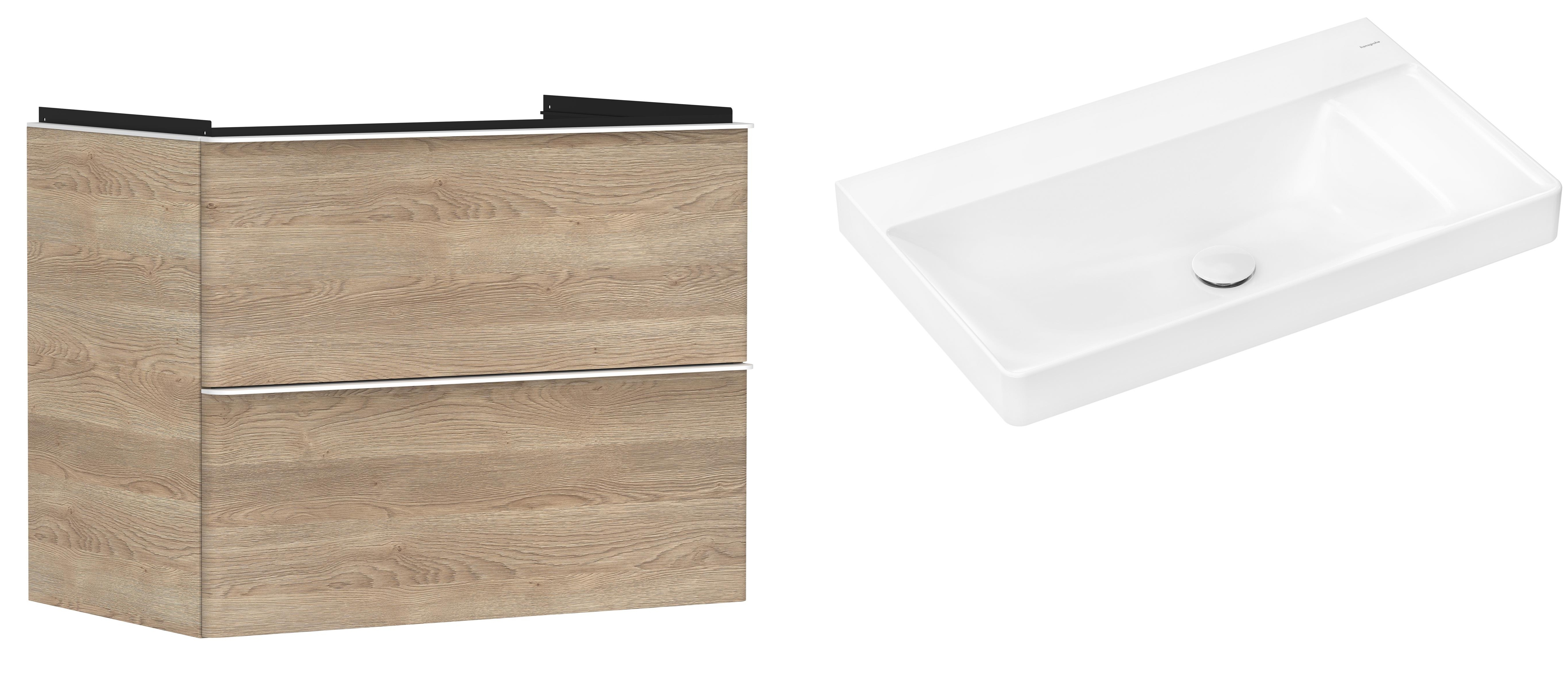 Set kast Hansgrohe Xelu Q 54029700, wastafel Hansgrohe Xelu Q 61026450