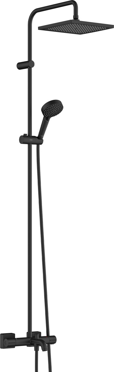 Hansgrohe Vernis Shape doucheset wand met thermostaat met regendouche zwart 26900670