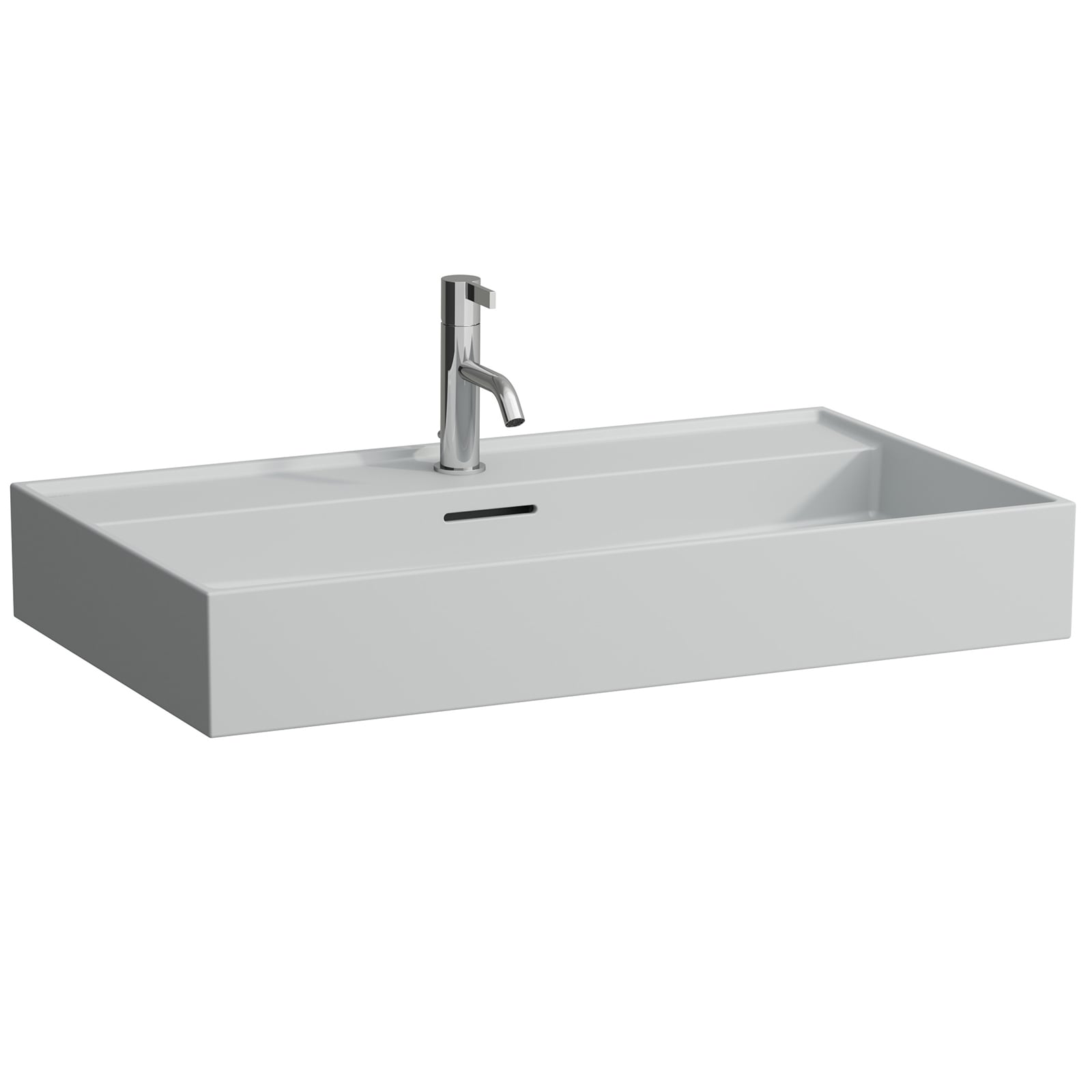Laufen Kartell wastafel 80x46 cm rechthoekig klassiek grijs/steen mat H8163367591041