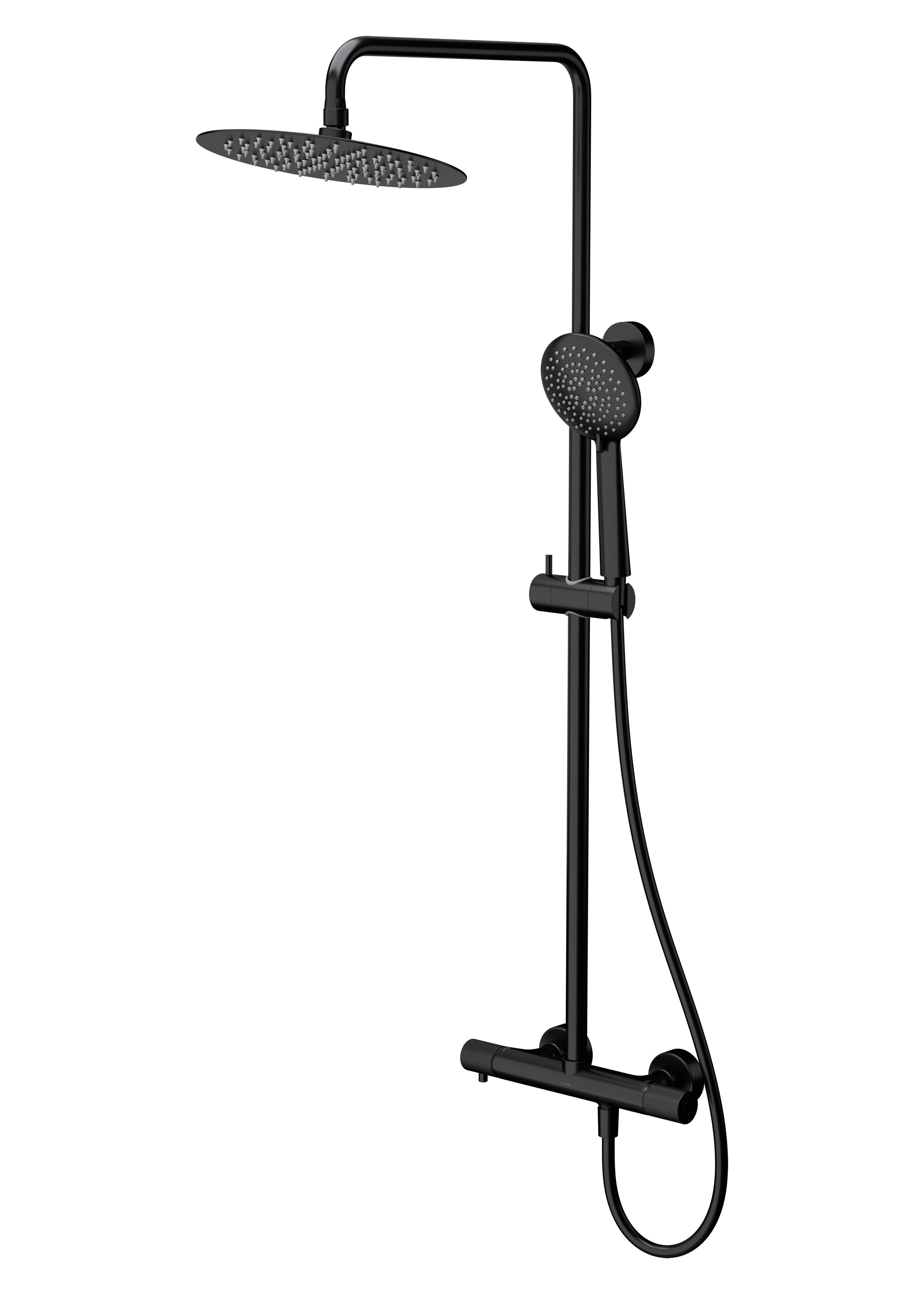 Cersanit Zen doucheset wand met thermostaat met regendouche zwart S951-783