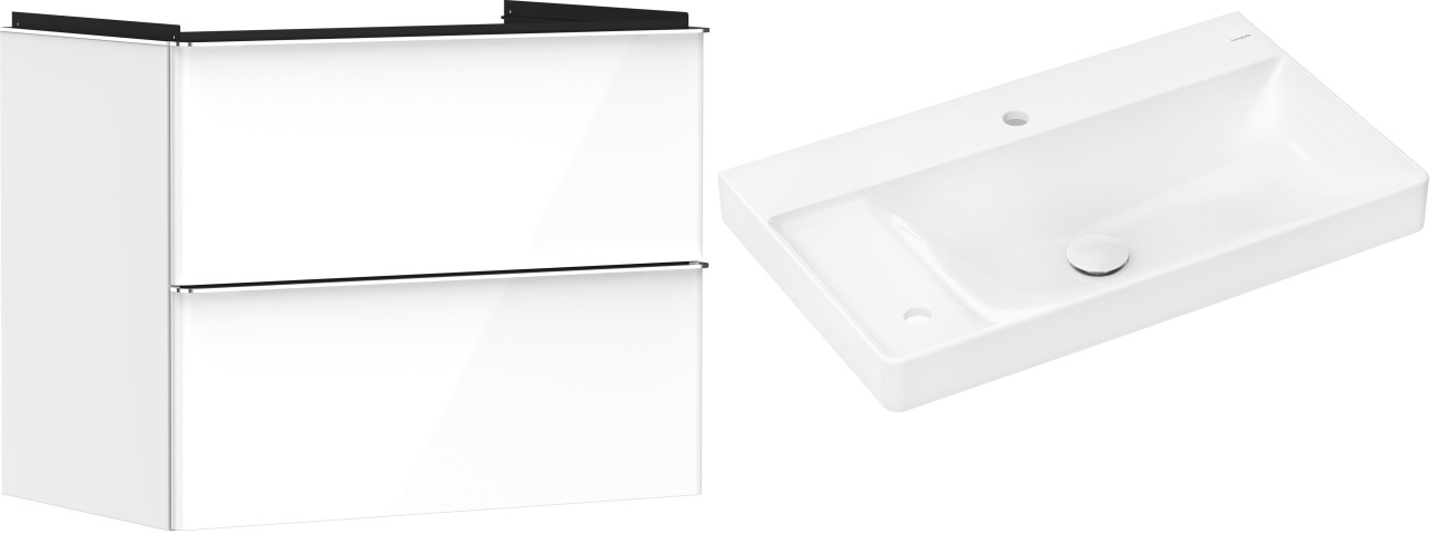 Set kast Hansgrohe Xelu Q 54027000, wastafel Hansgrohe Xelu Q 61031450