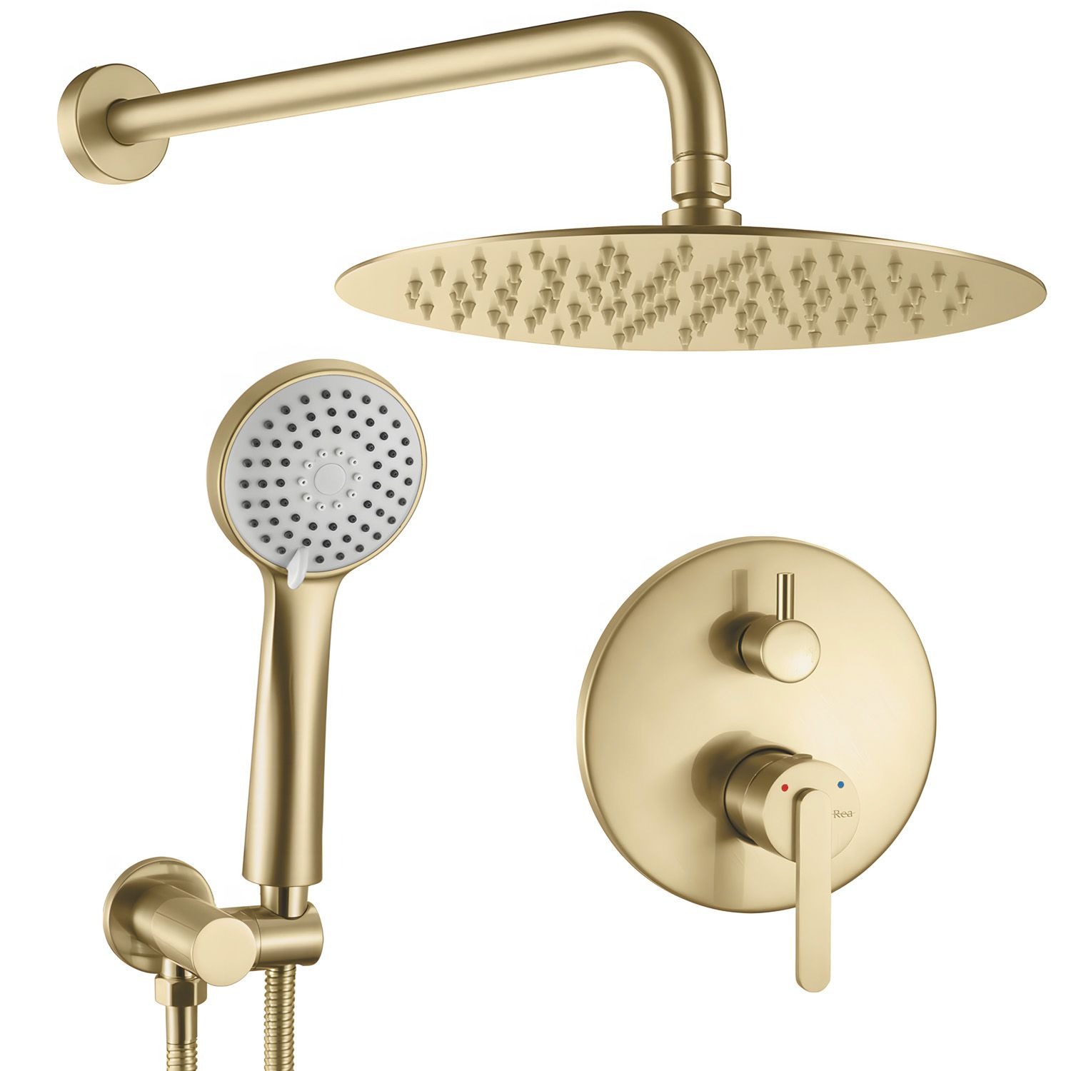 Rea Ontario doucheset inbouw met regendouche gouden REA-P5502