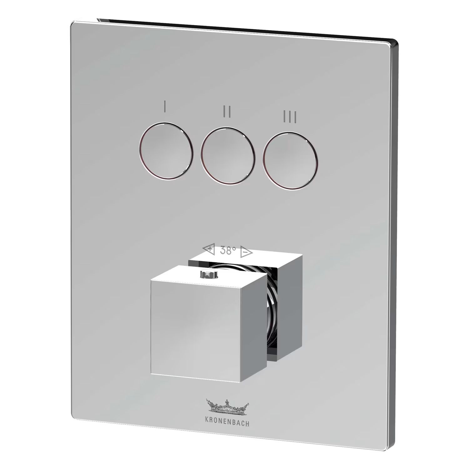Kronenbach Smart Push bad- en douchekraan inbouw met thermostaat chroom 19046003CR