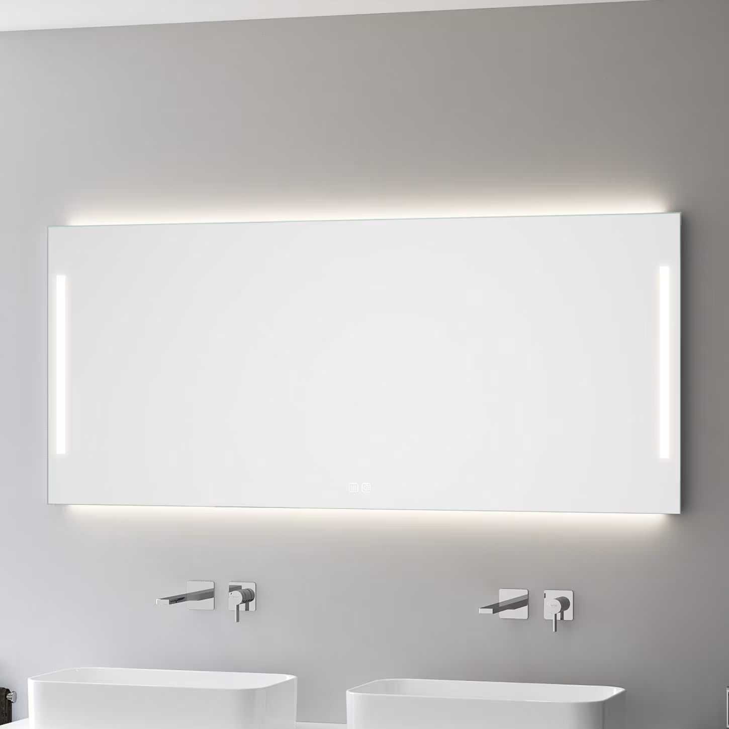Kronenbach Sun spiegel 160x70 cm rechthoekig met verlichting zilveren US167082KBSNLEDN