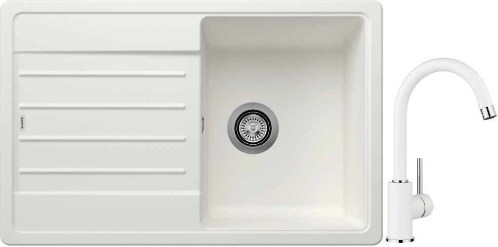 Set spoelbak van graniet Blanco Legra 45 S 522203, keukenkraan Blanco Mida 519418