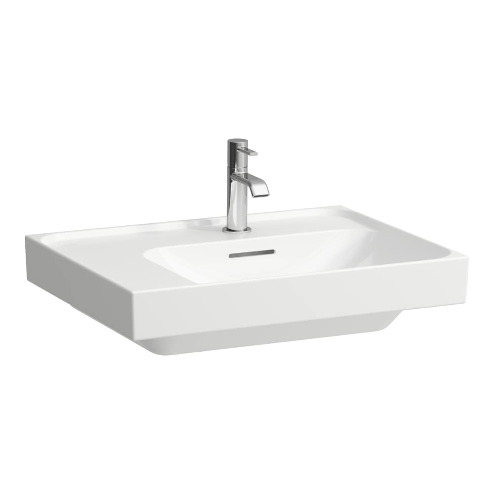 Laufen Meda wastafel 60x46 cm rechthoekig meubel wit glans H8171124001041