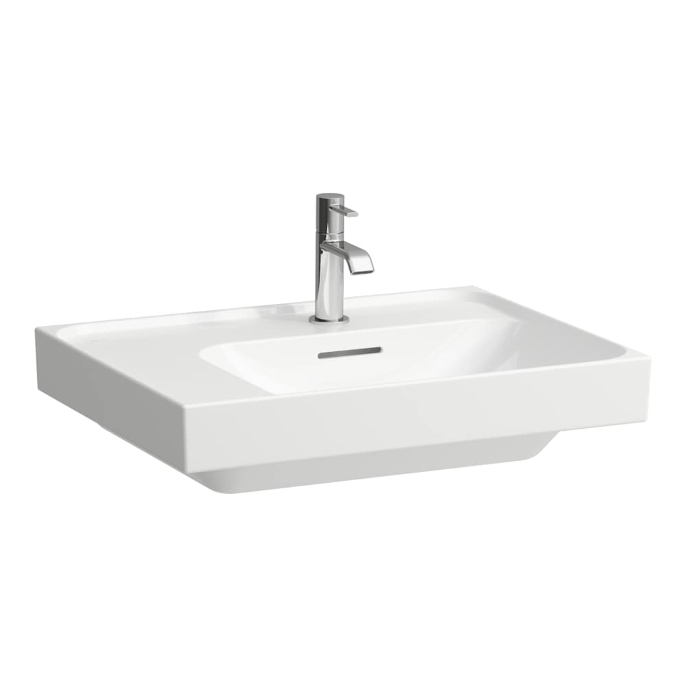 Laufen Meda wastafel 60x46 cm rechthoekig meubel wit glans H8181120001091
