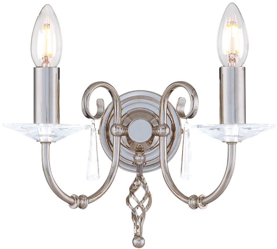 Elstead Lighting Aegean wandlamp 2x60 W nikkel AG2-POL-NICKEL