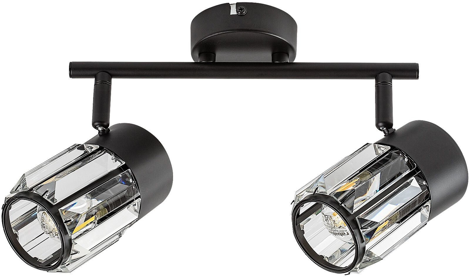 Rabalux Venaro plafondlamp 2x15 W zwart-doorzichtig 73060