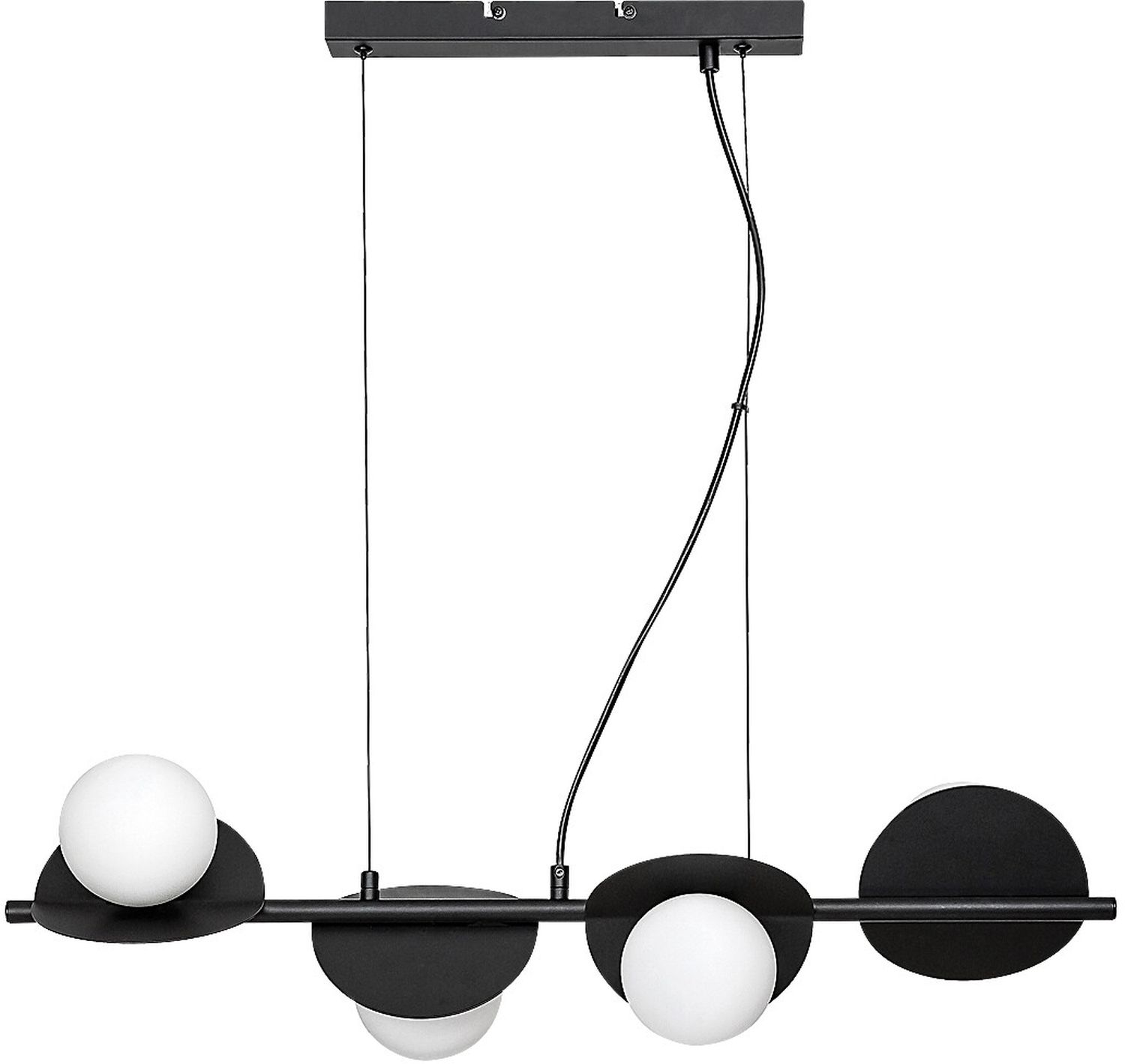 Rabalux Jules hanglamp 4x5 W wit-zwart 72225