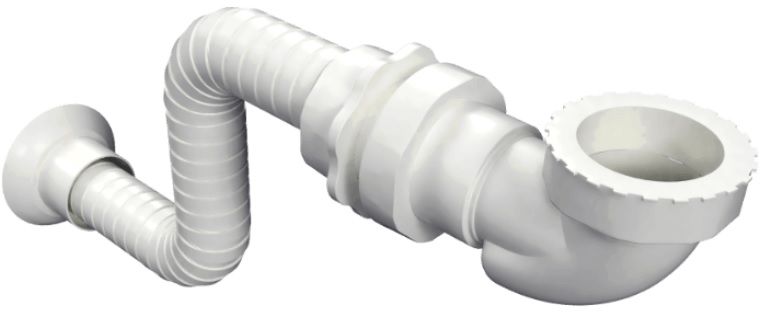 Actima wastafelsifon buisvormig wit INNL.1219.SET.WH