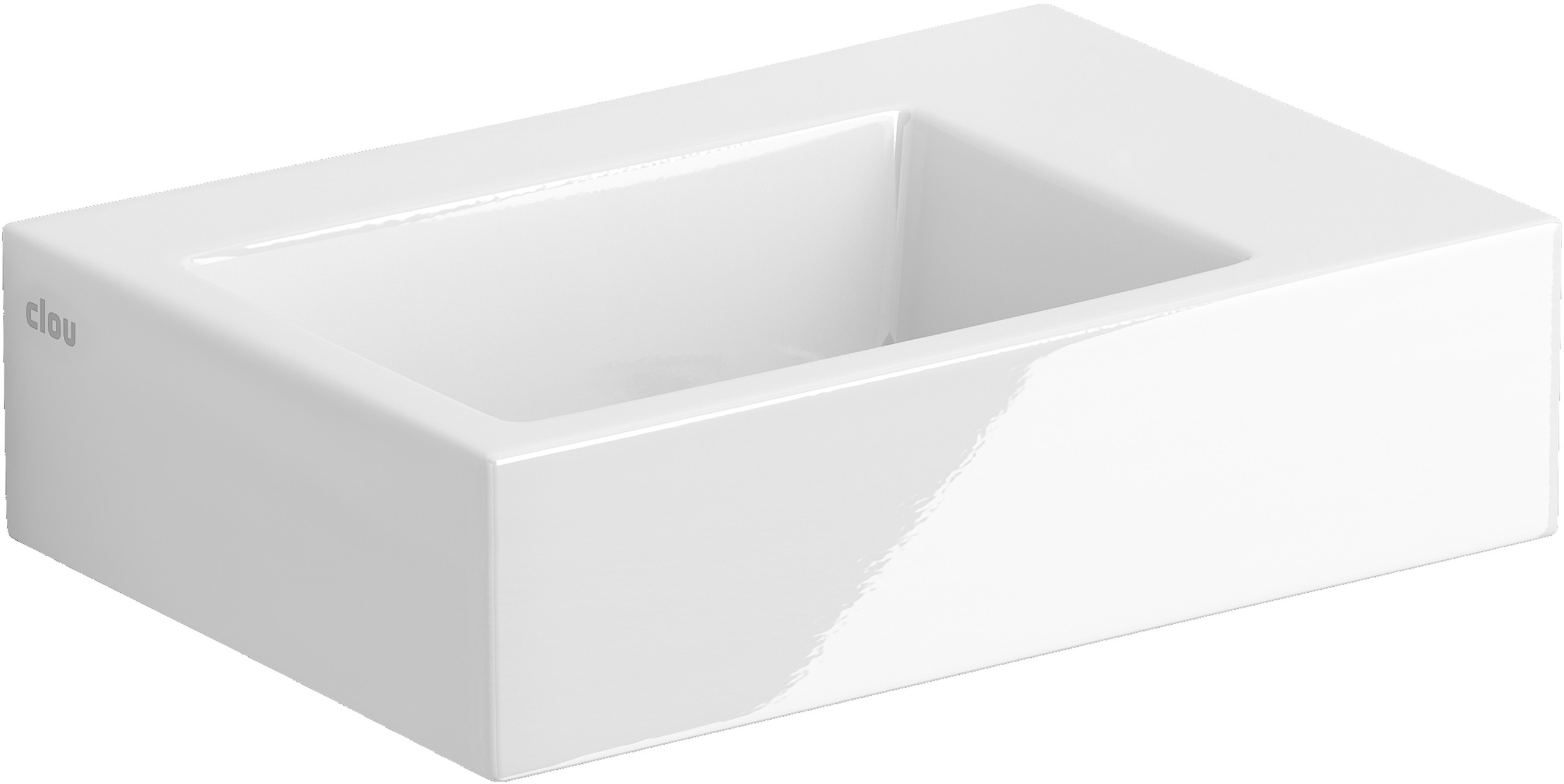 Clou Flush wastafel 36x24.5 cm rechthoekig klassiek-opbouw wit glans CL/03.03021