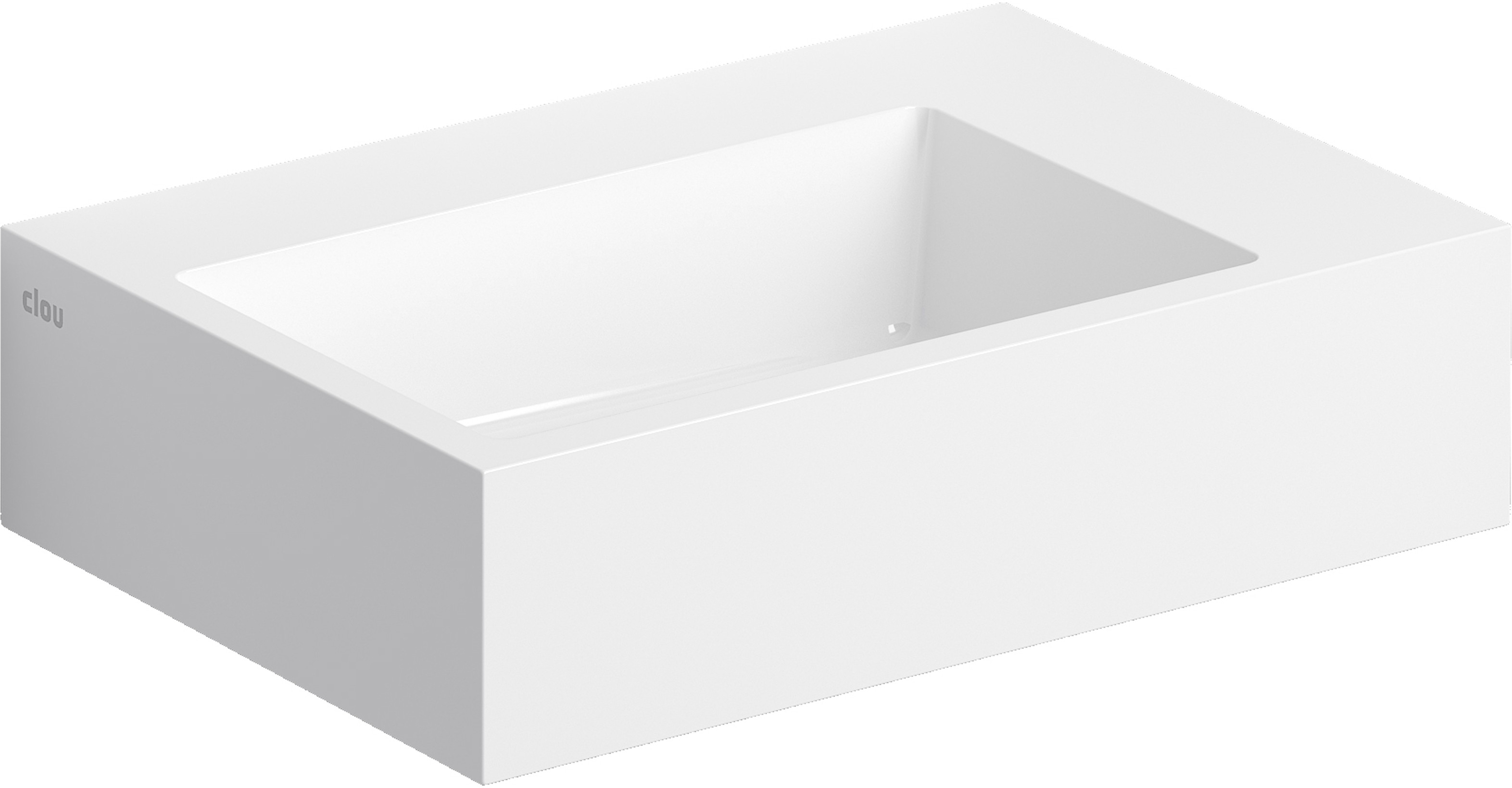 Clou Flush wastafel 42.5x29 cm rechthoekig klassiek-opbouw wit glans CL/03.08221