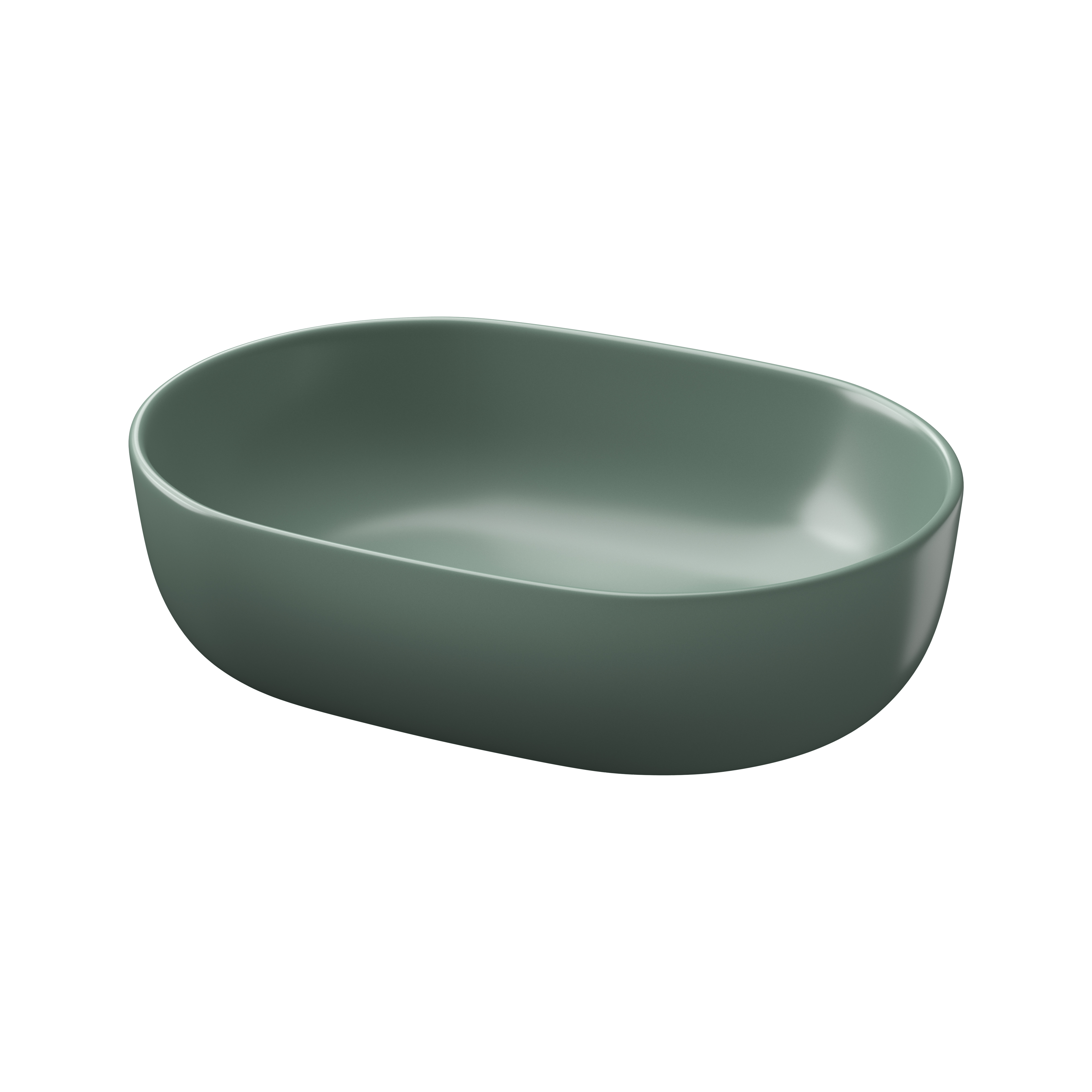 Cersanit Moduo wastafel 50x35.5 cm ovaal opbouw groen mat K116-130