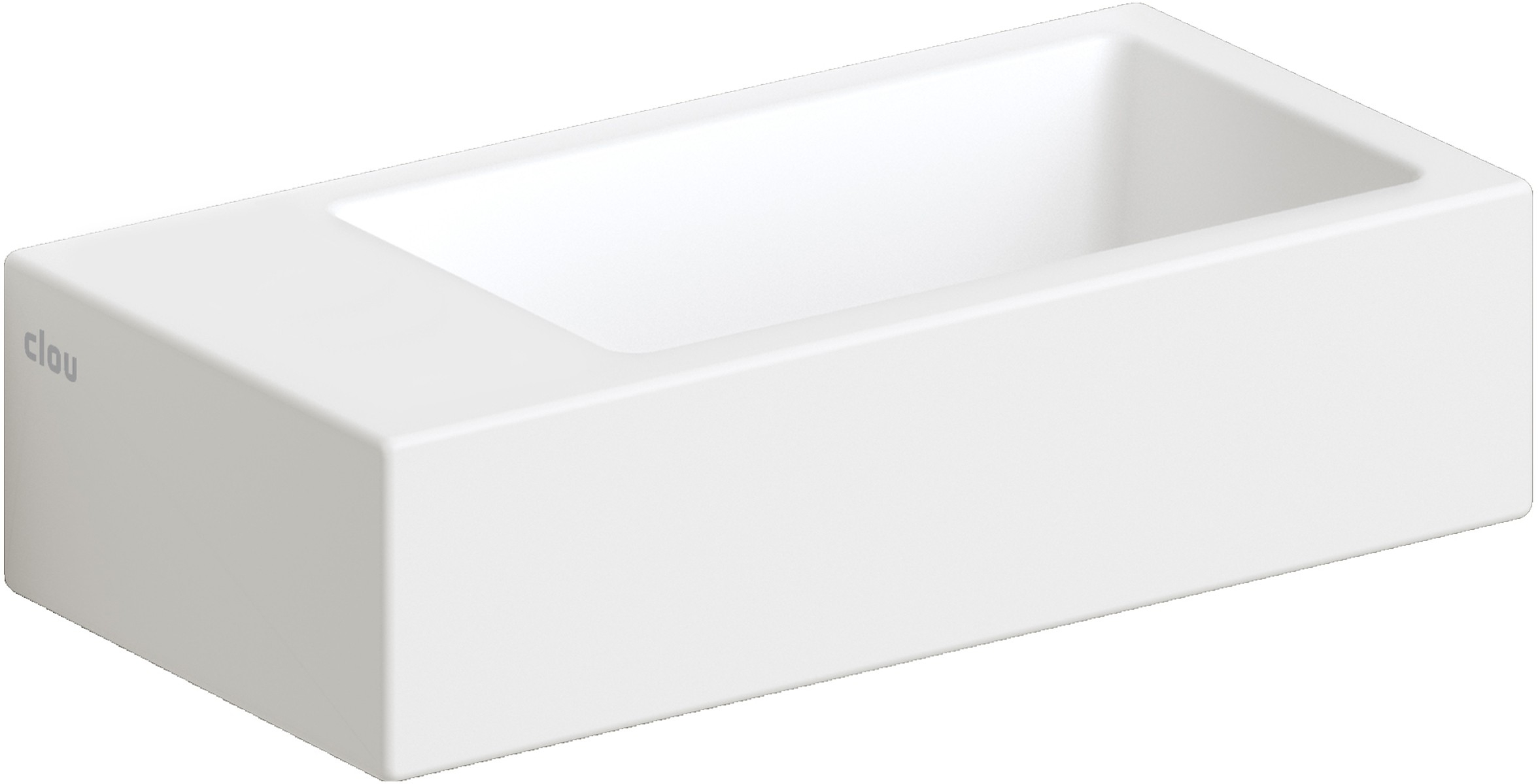 Clou Flush wastafel 36x18 cm rechthoekig klassiek-opbouw wit mat CL/03.02033