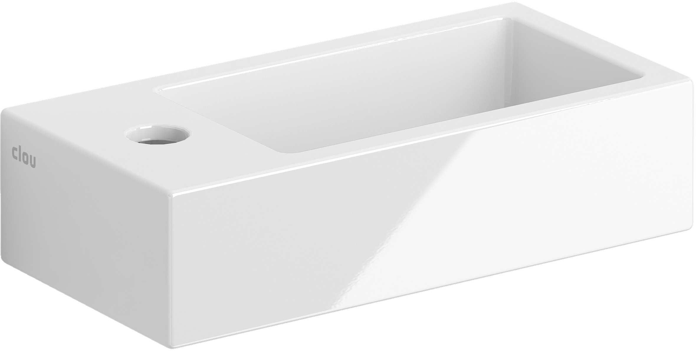 Clou Flush wastafel 36x18 cm rechthoekig klassiek-opbouw wit glans CL/03.03032
