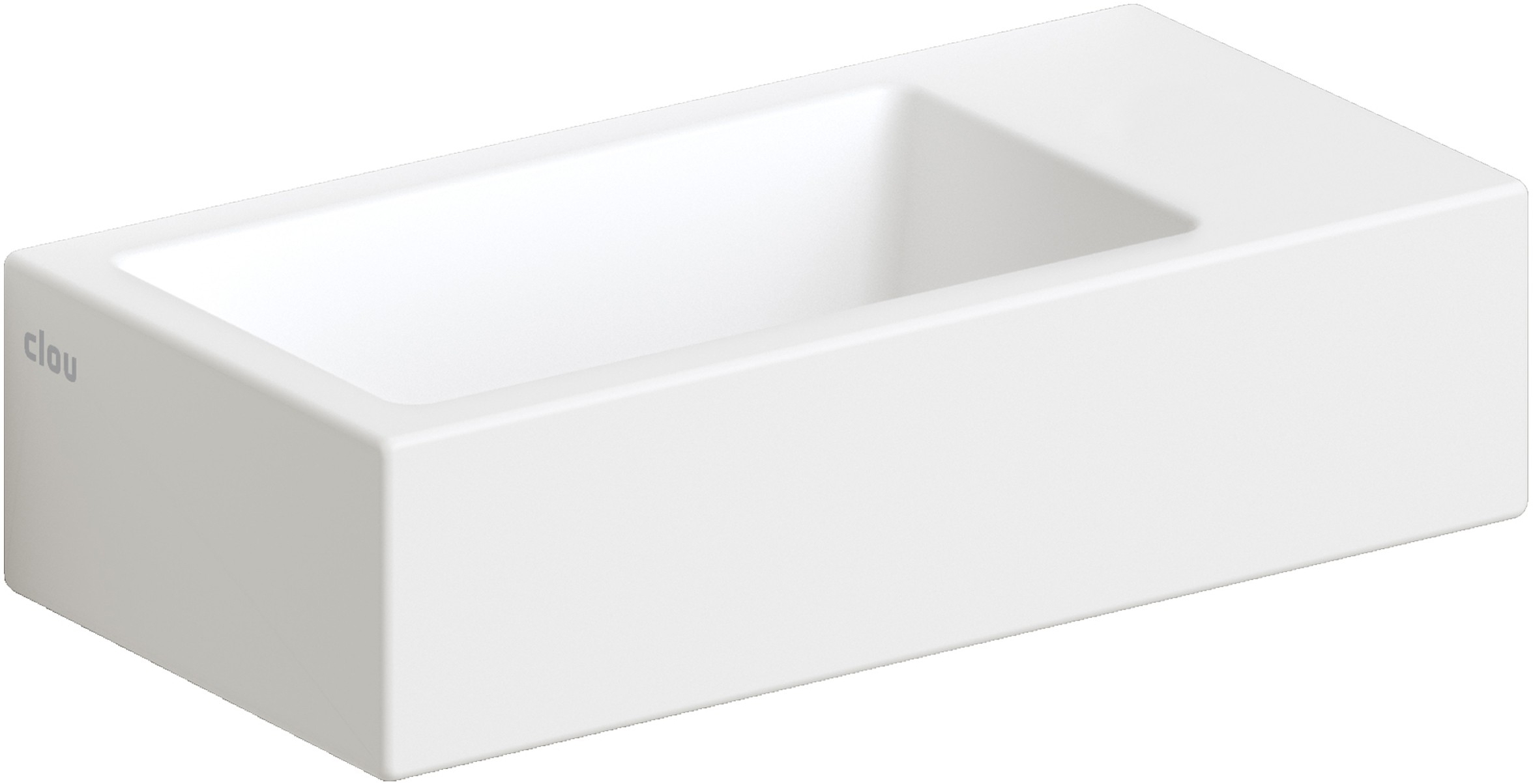 Clou Flush wastafel 36x18 cm rechthoekig klassiek-opbouw wit mat CL/03.02031