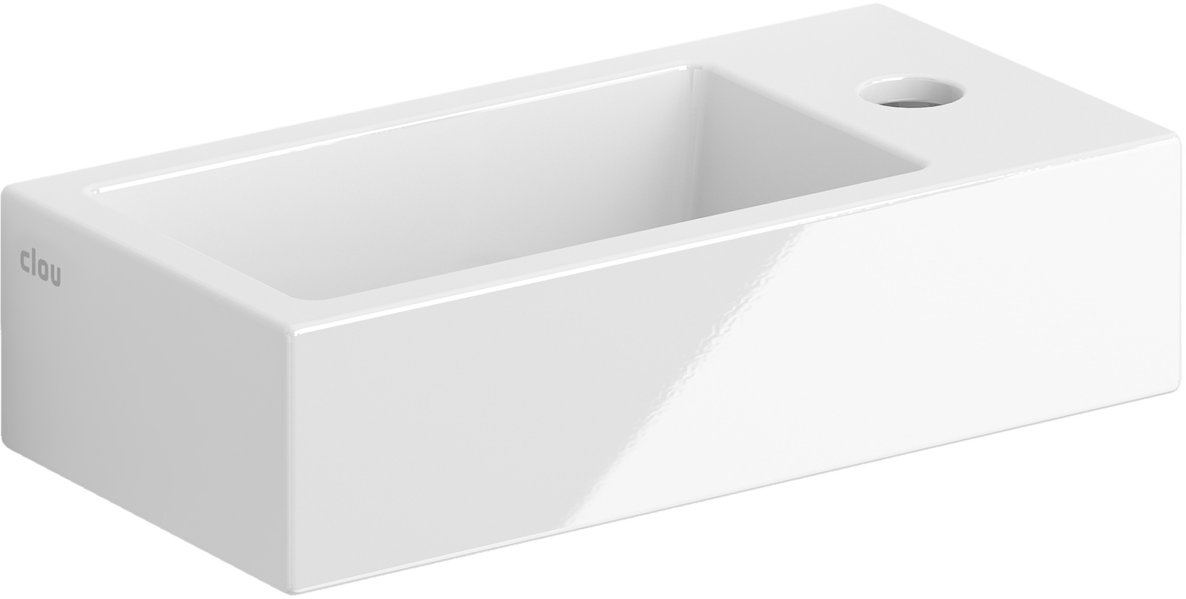 Clou Flush wastafel 36x18 cm rechthoekig klassiek-opbouw wit glans CL/03.03030