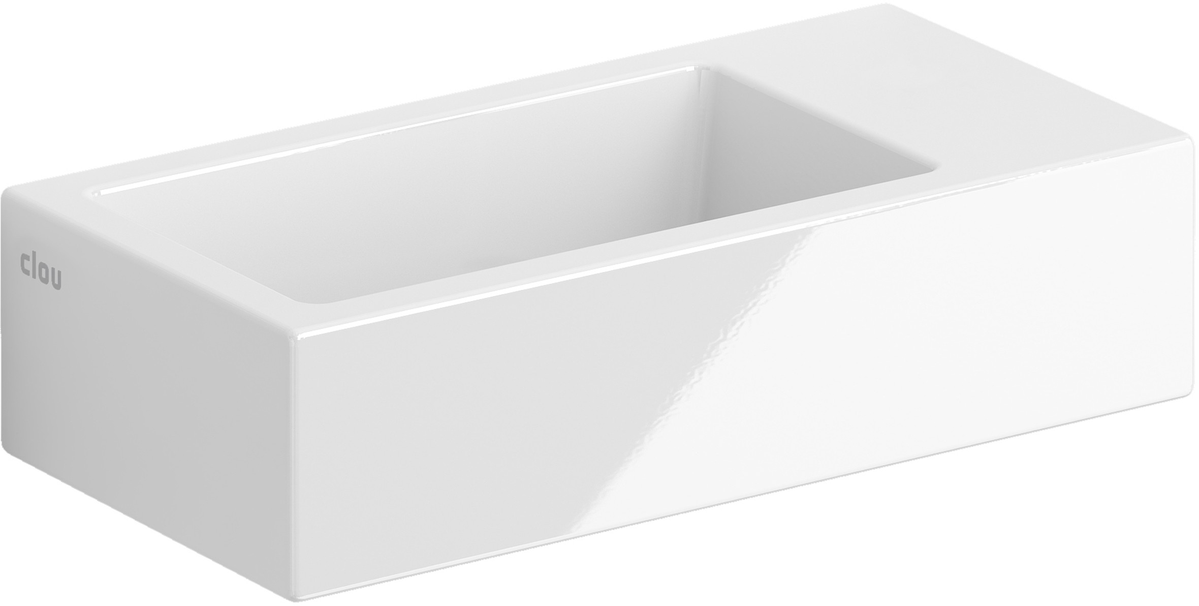 Clou Flush wastafel 36x18 cm rechthoekig klassiek-opbouw wit glans CL/03.03031