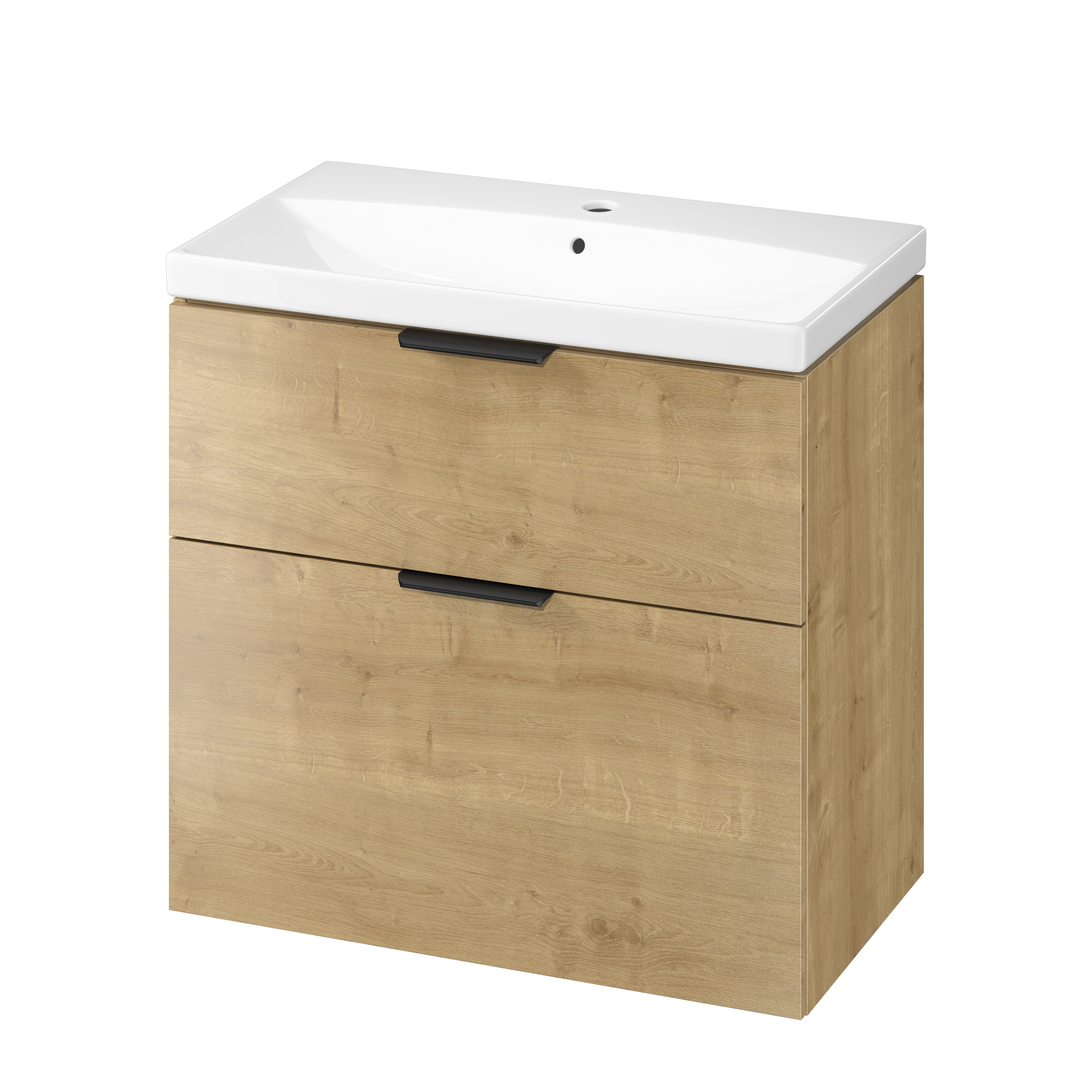 Cersanit City wastafel met kast 80.5 cm eik S4004-135