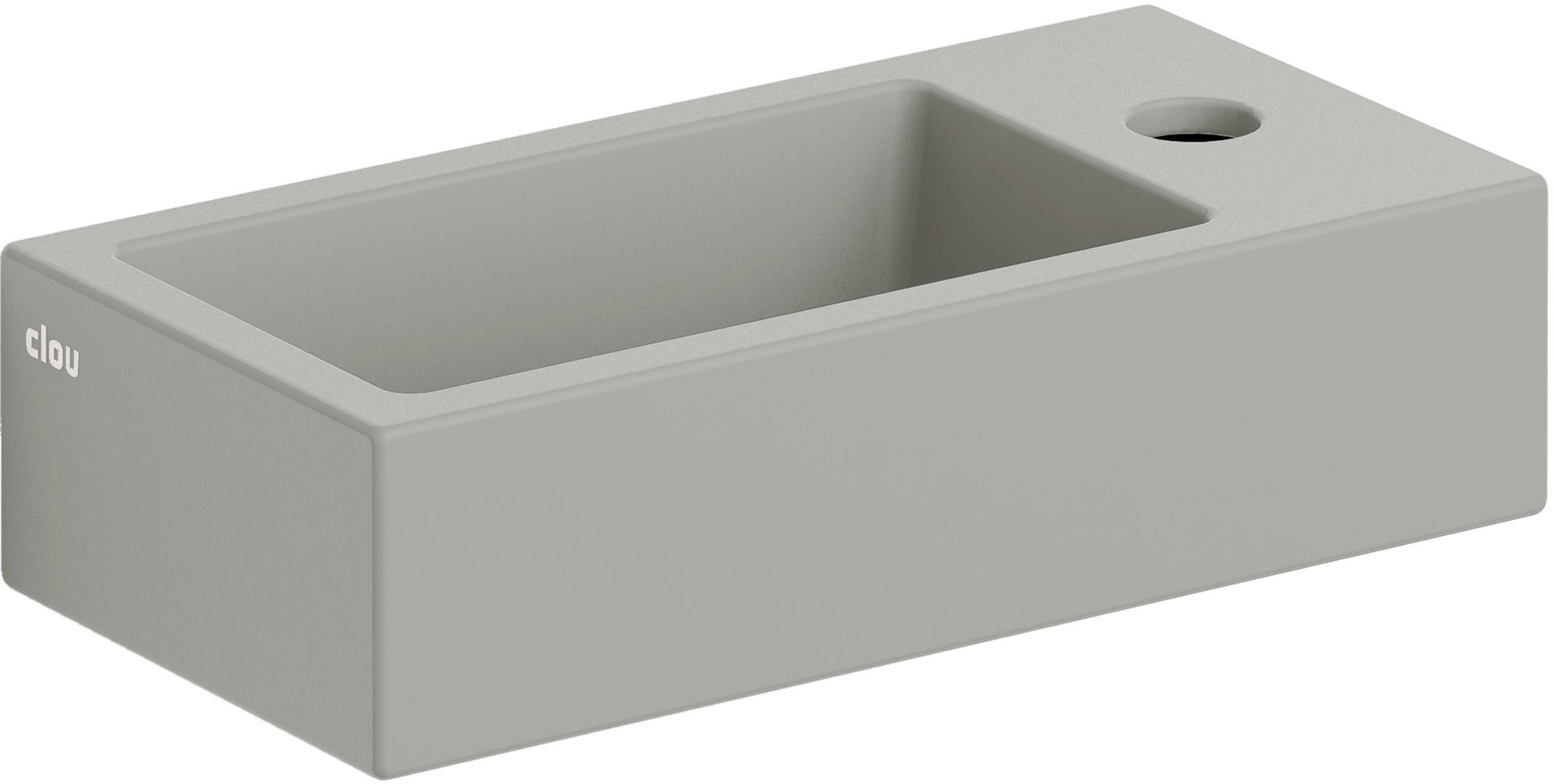 Clou Flush wastafel 36x18 cm rechthoekig klassiek-opbouw grijs/steen mat CL/03.32030