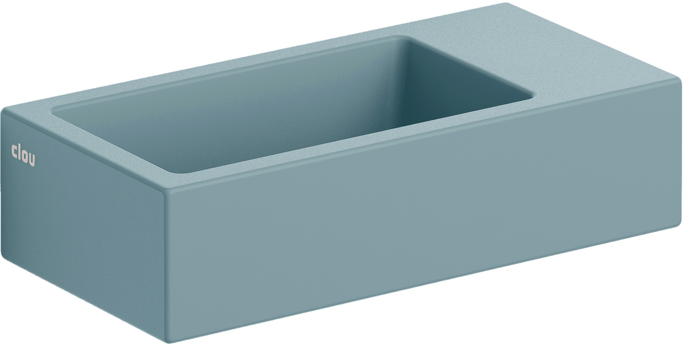 Clou Flush wastafel 36x18 cm rechthoekig klassiek-opbouw blauw mat CL/03.38031