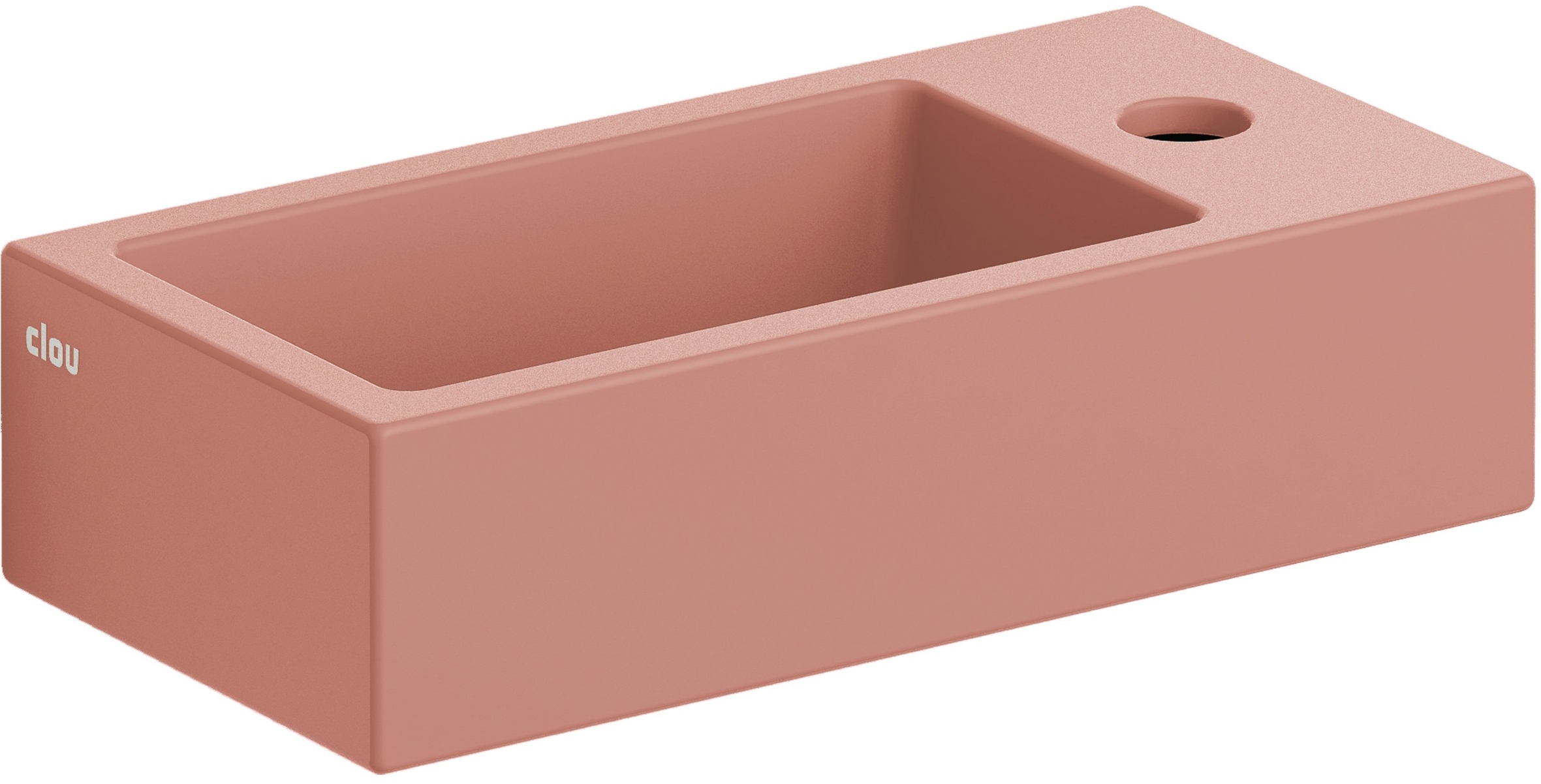 Clou Flush wastafel 36x18 cm rechthoekig klassiek-opbouw roze mat CL/03.40030