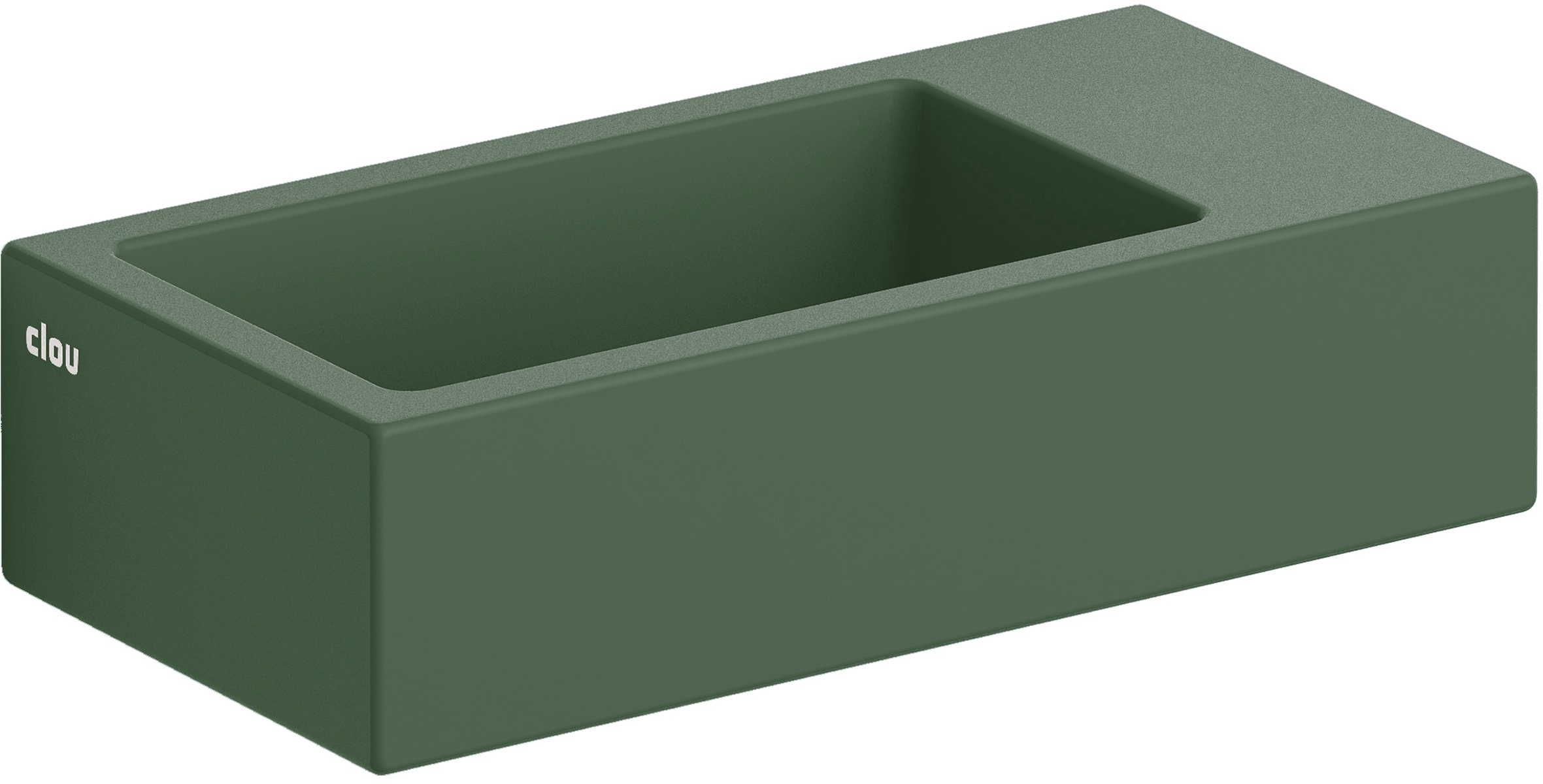 Clou Flush wastafel 36x18 cm rechthoekig klassiek-opbouw groen mat CL/03.42031