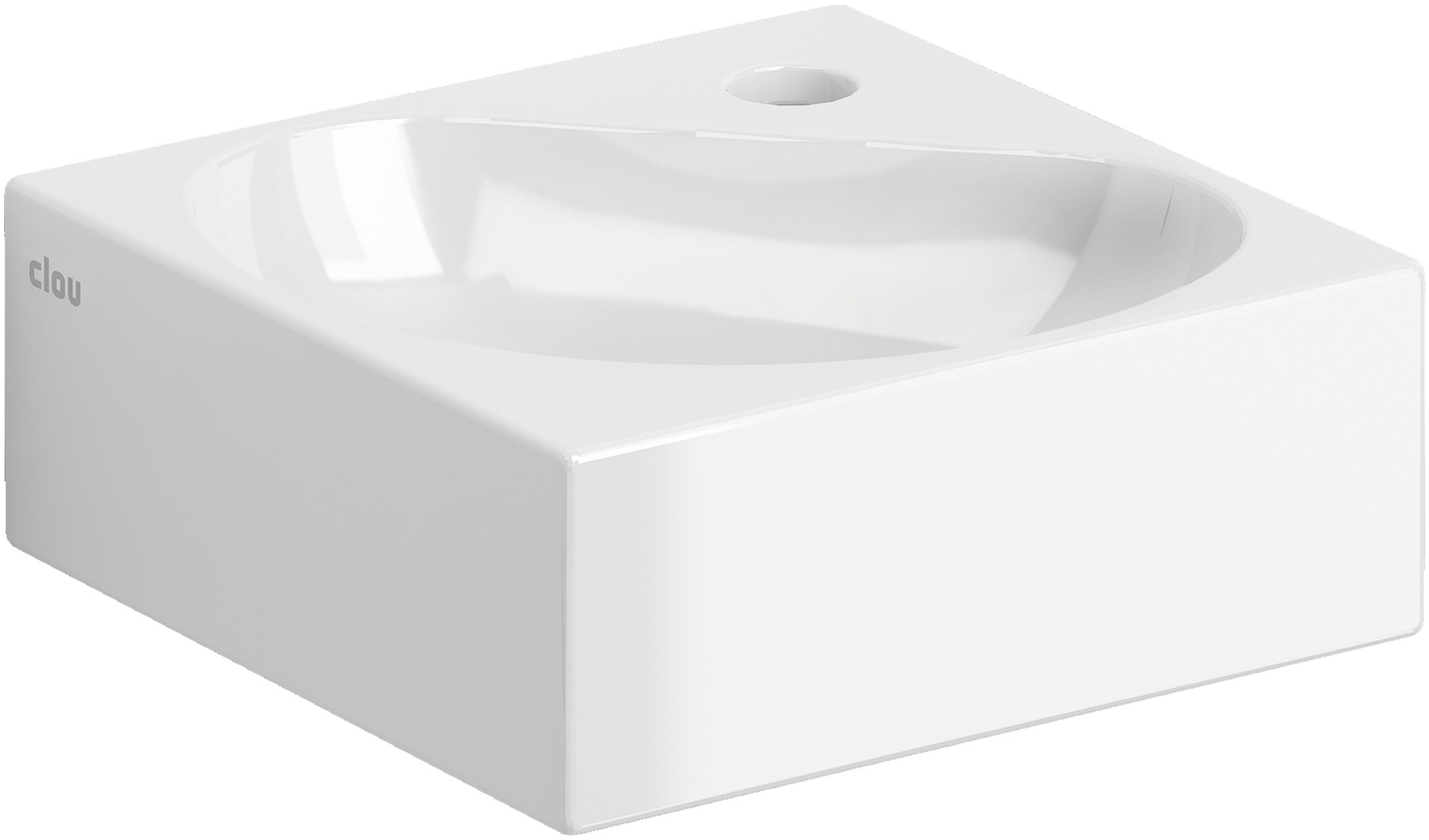 Clou Flush wastafel 27x27 cm vierkant klassiek-opbouw wit glans CL/03.03050