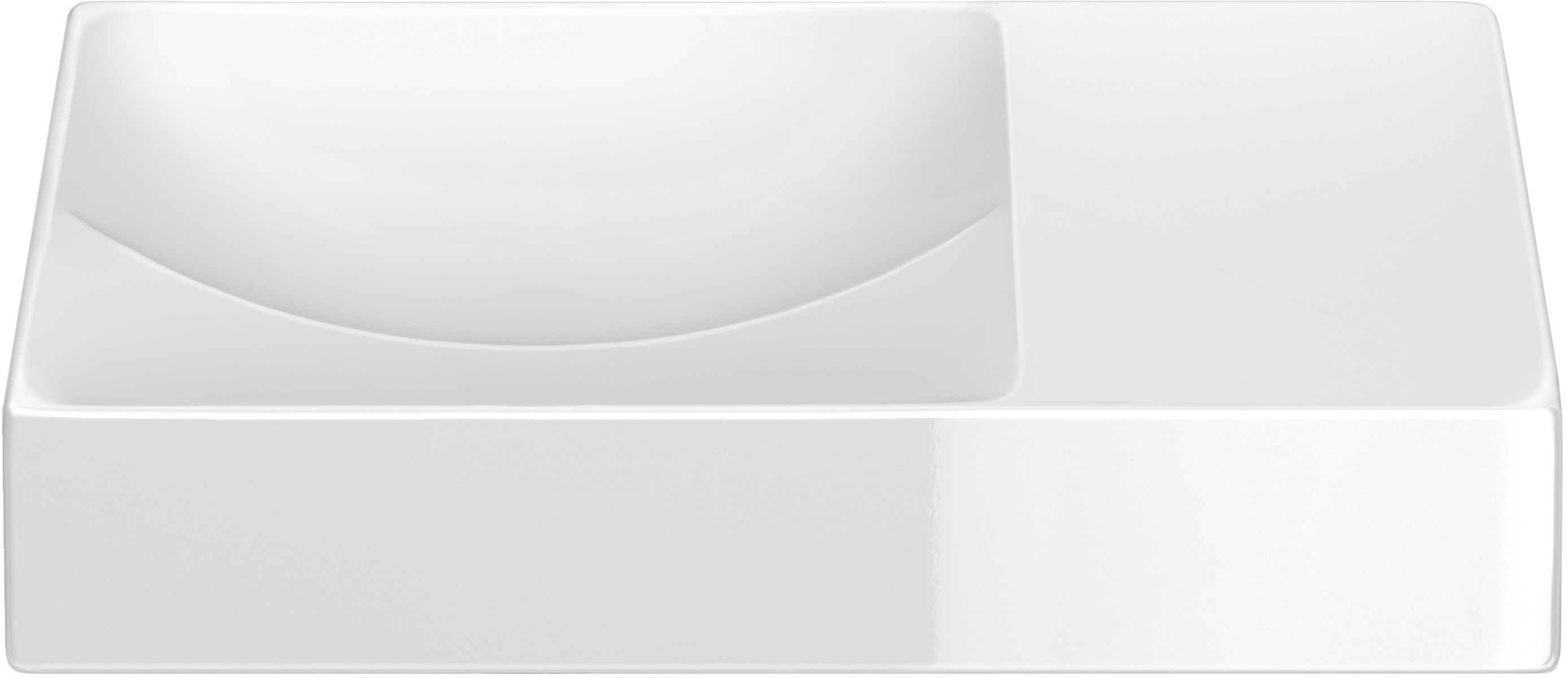 Clou Vale wastafel 38x19 cm rechthoekig klassiek-opbouw wit glans CL/03.03161.R
