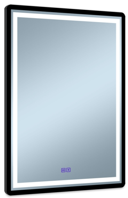 Venti Duo spiegel 60x80 cm rechthoekig met verlichting met verwarmingsmat zwart 5905951180441